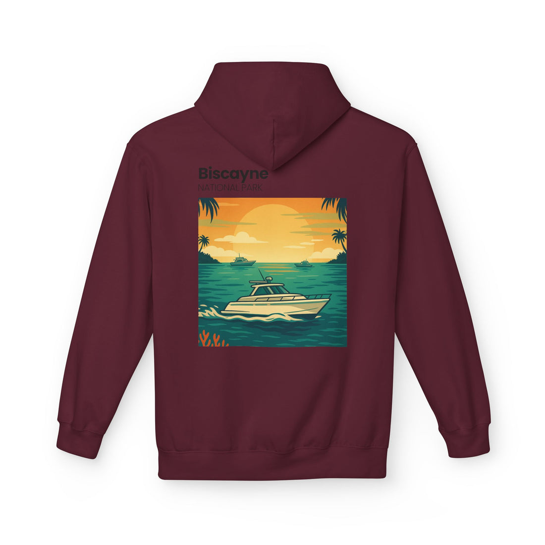 Biscayne National Park Boat Sunset Hoodie | Nautical Tropical Graphic