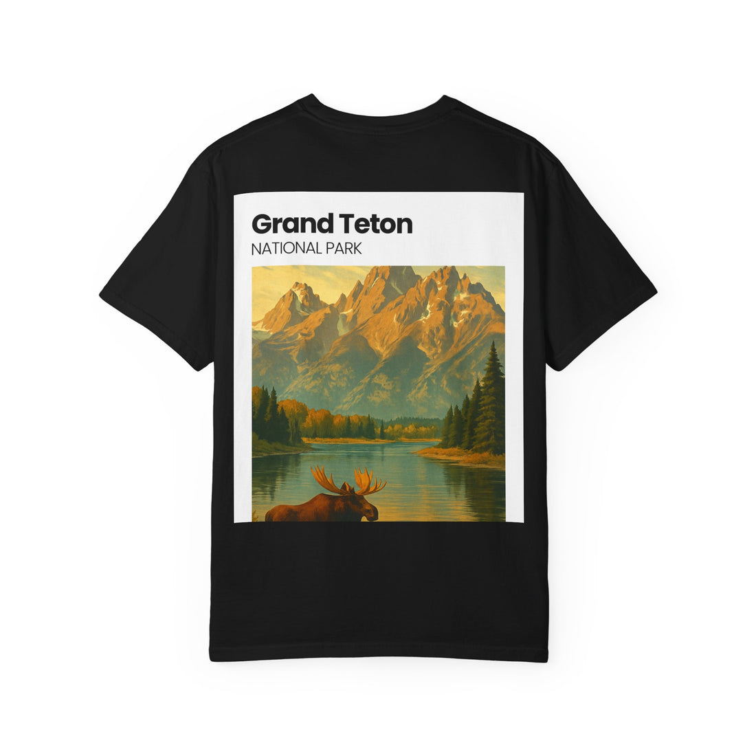 Grand Teton National Park Moose T-Shirt | Vintage Mountain Landscape