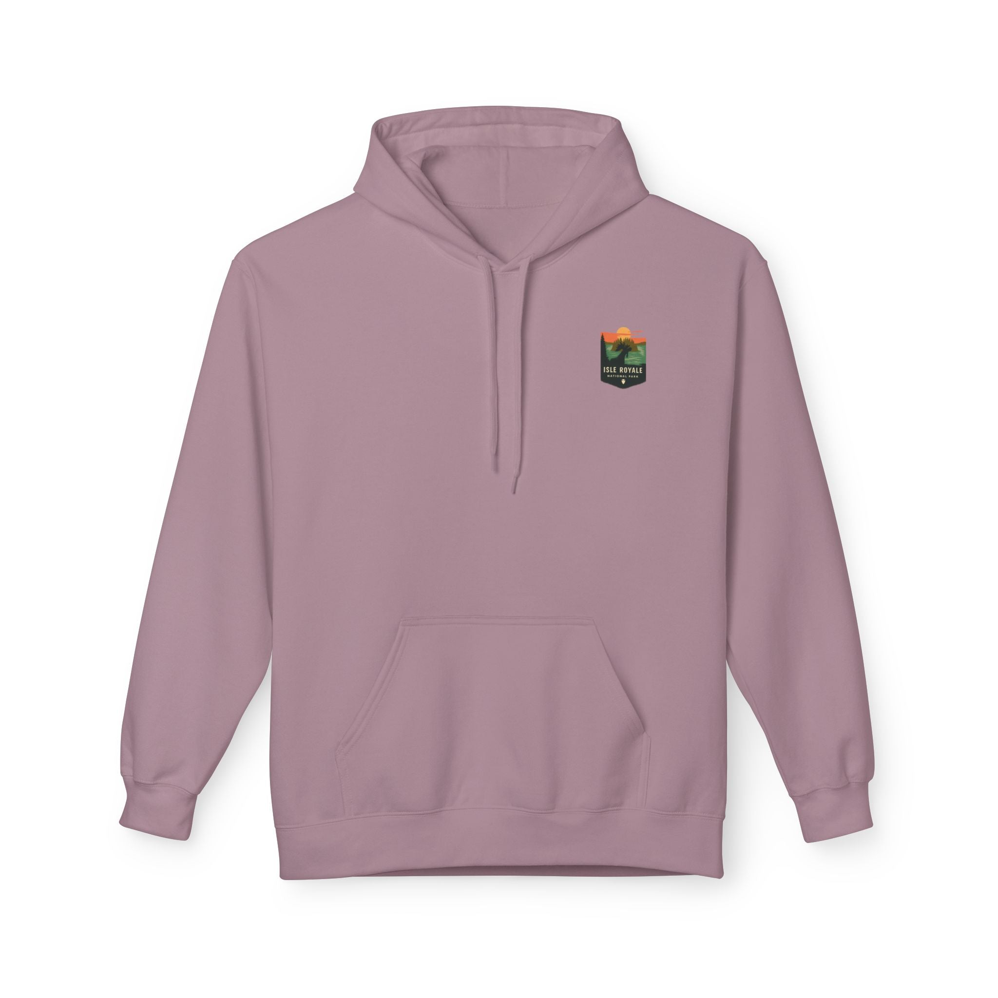 Mountain Sunset Badge Hoodie | Minimal Outdoor Patch Design
