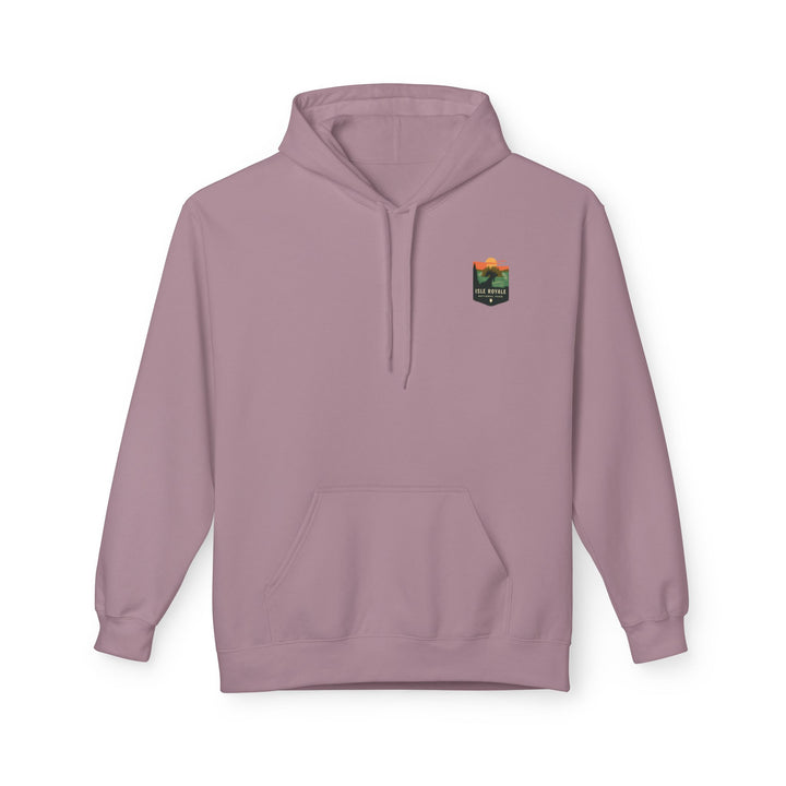 Mountain Sunset Badge Hoodie | Minimal Outdoor Patch Design