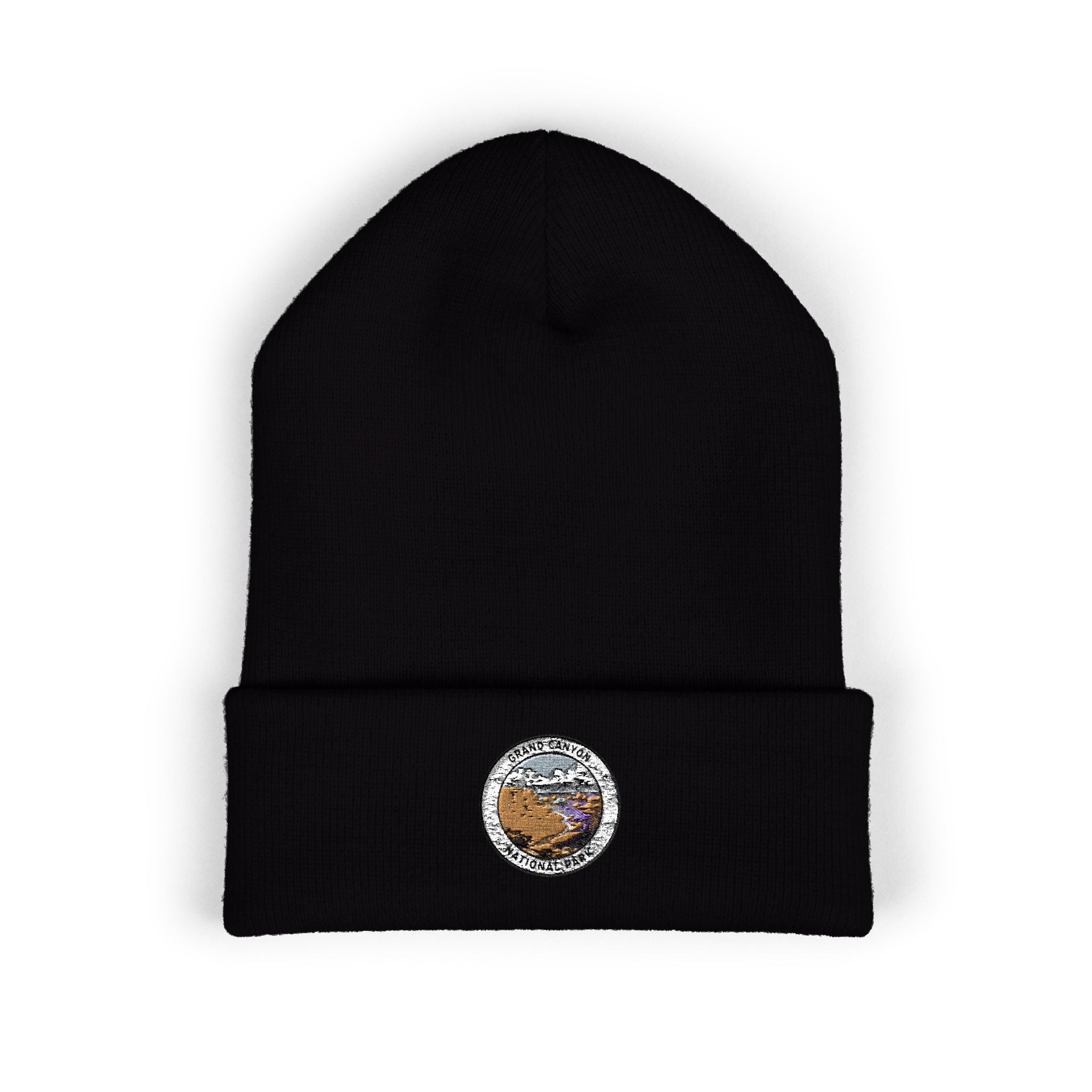Vintage Globe Patch Beanie | Embroidered Cuffed Beanie