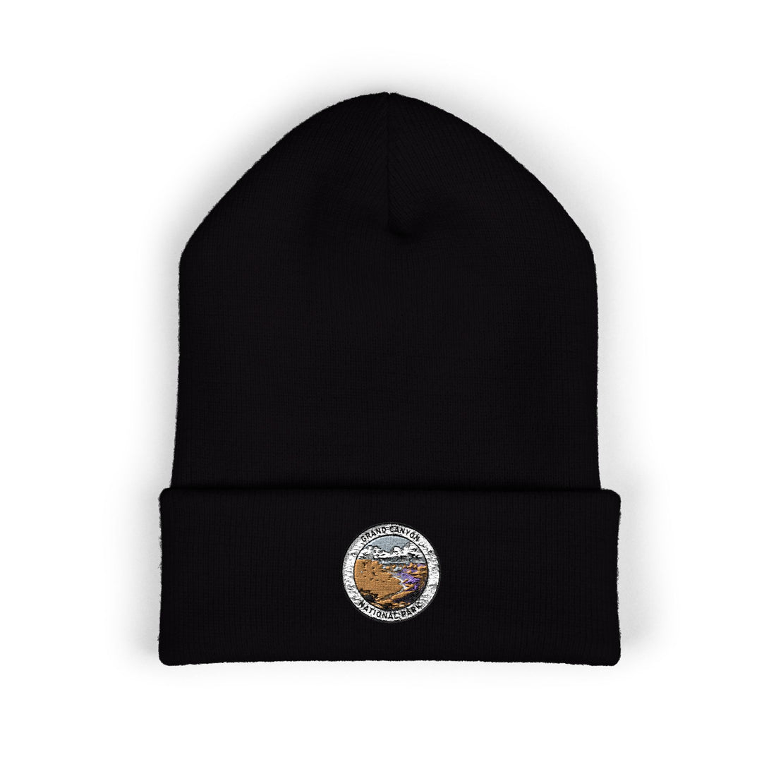 Vintage Globe Patch Beanie | Embroidered Cuffed Beanie