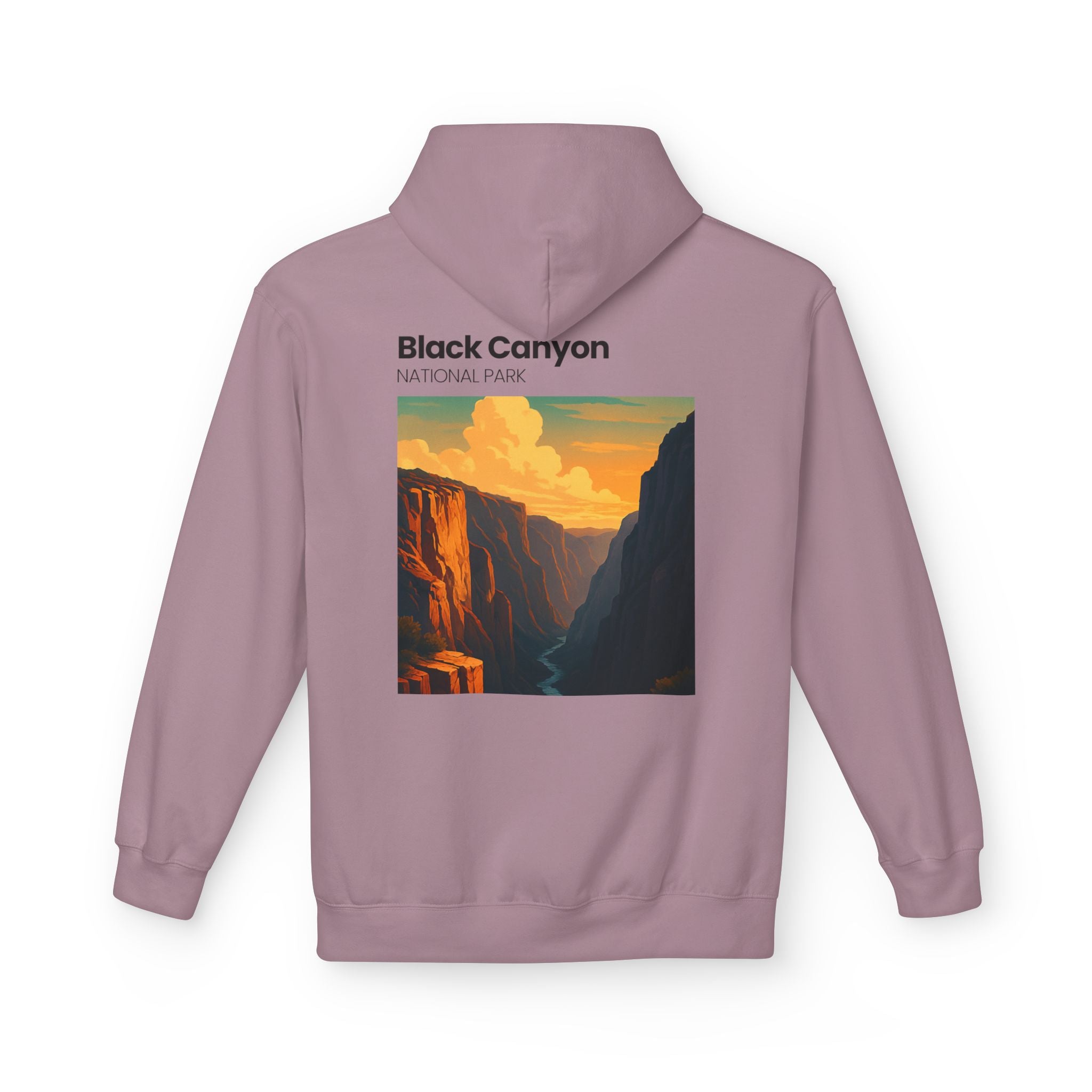 Black Canyon National Park Hoodie | Vintage Canyon Sunset Illustration