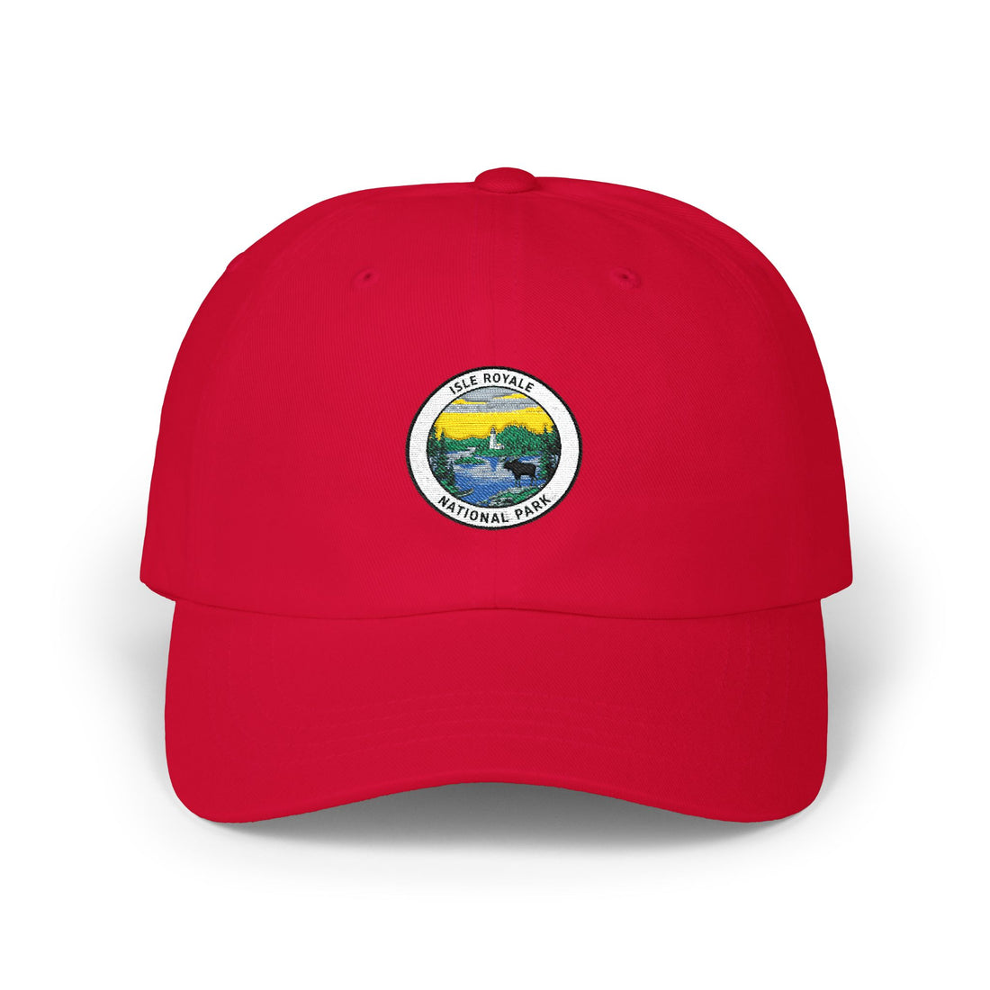 Yellow Mountain Lake Patch Cap | Dad Hat with Scenic Nature Logo
