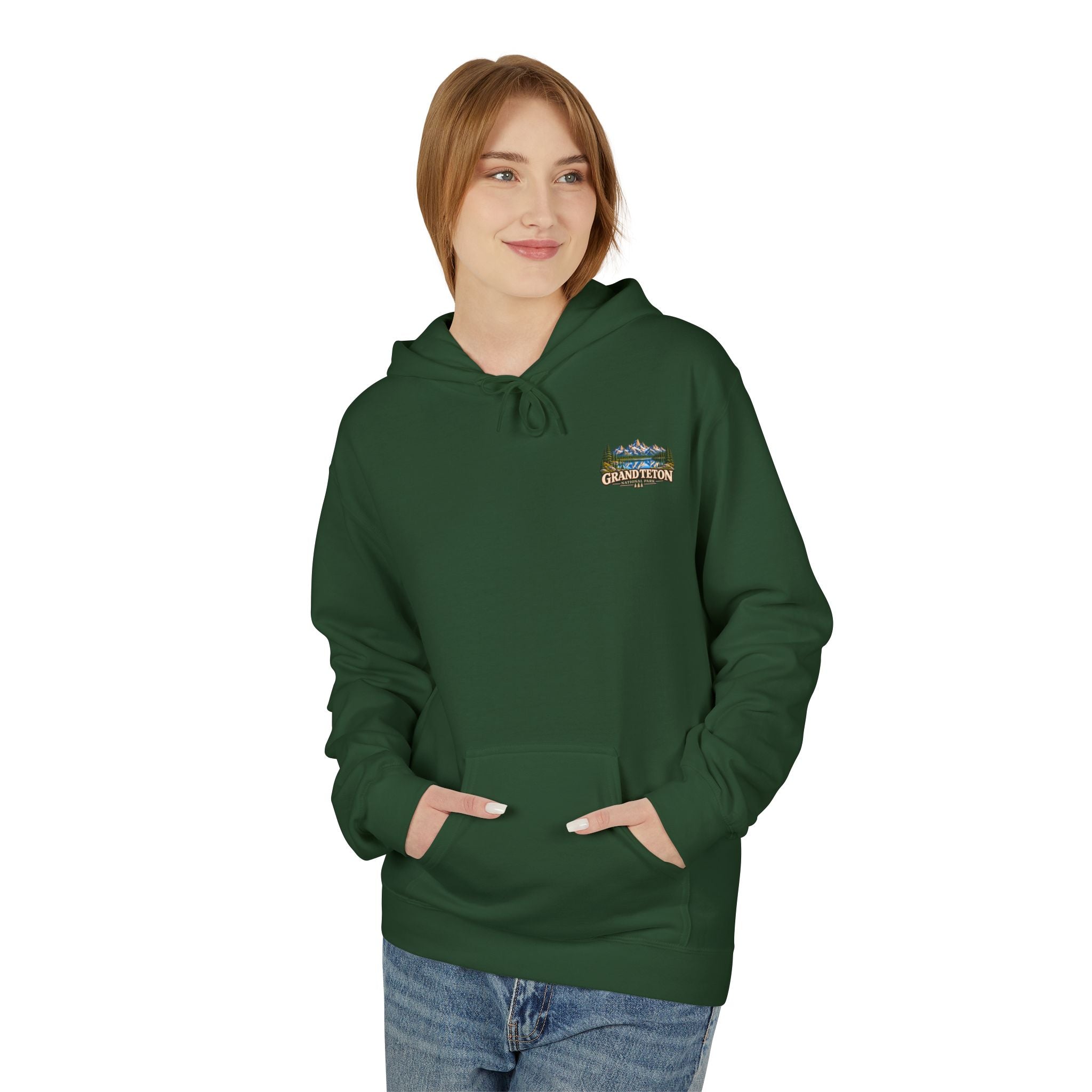Grand Teton National Park Lake Reflection Graphic Hoodie