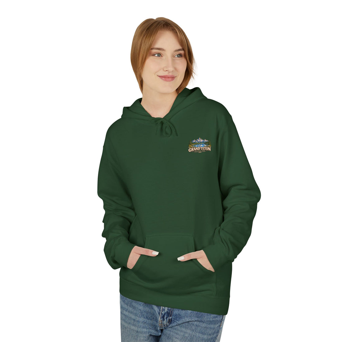Grand Teton National Park Lake Reflection Graphic Hoodie