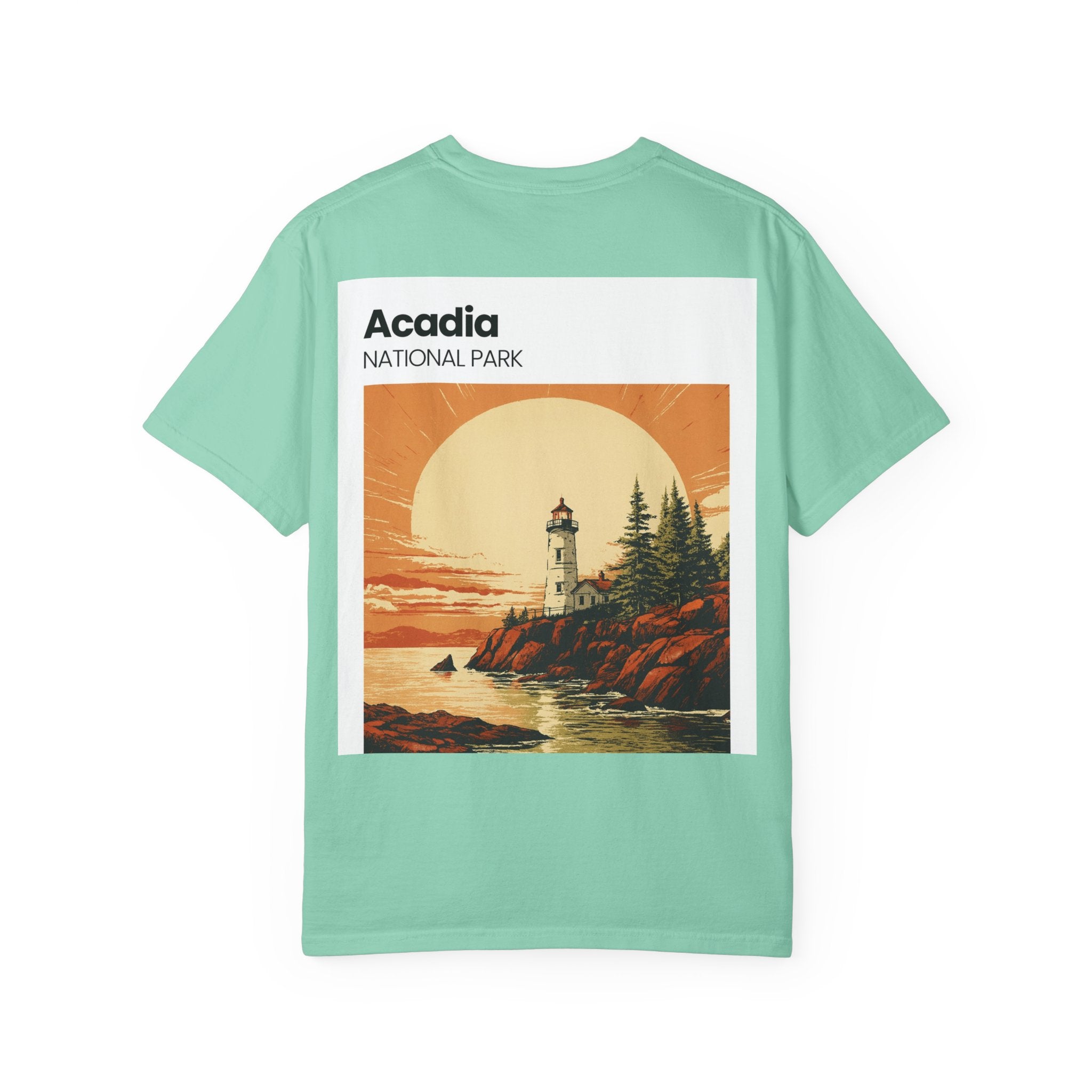 Acadia National Park lighthouse sunset T-Shirt | Scenic Maine coast