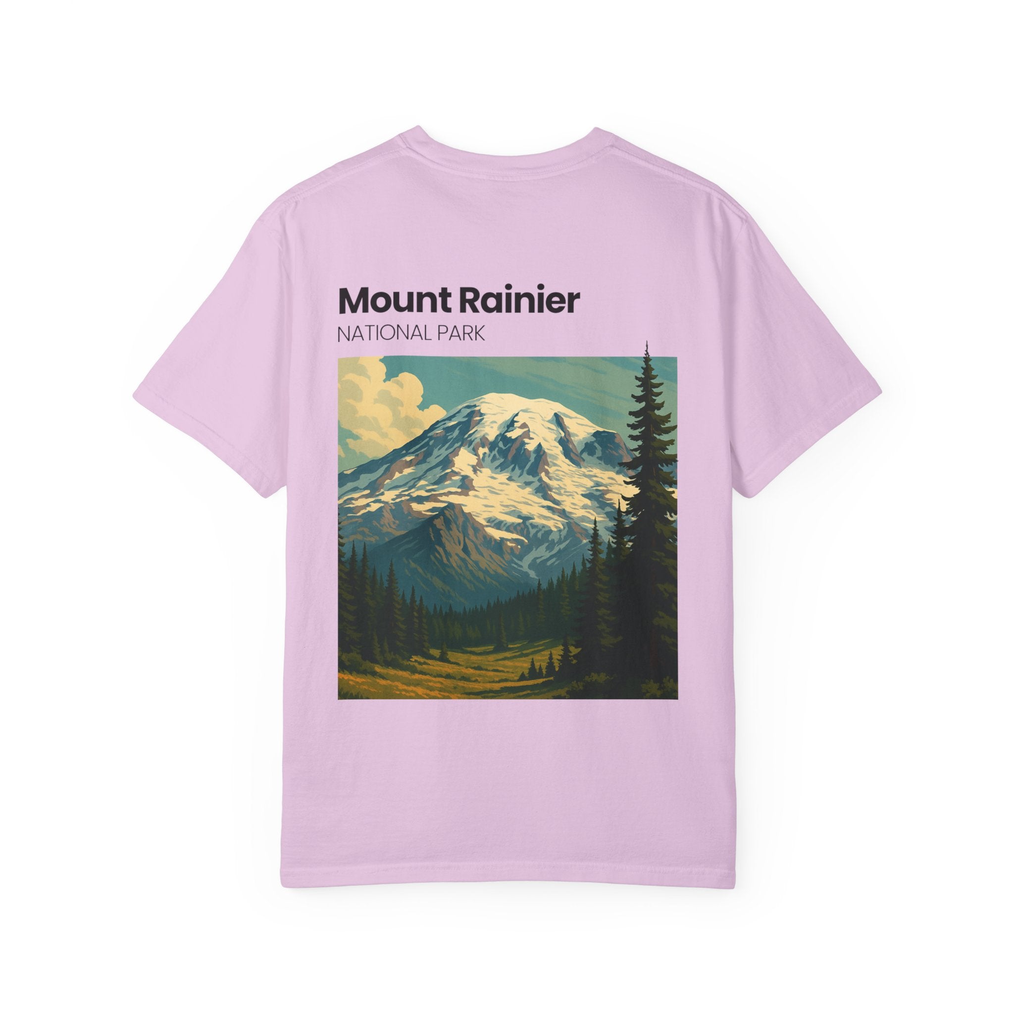 Mount Rainier National Park Poster T-Shirt | Vintage Landscape Graphic