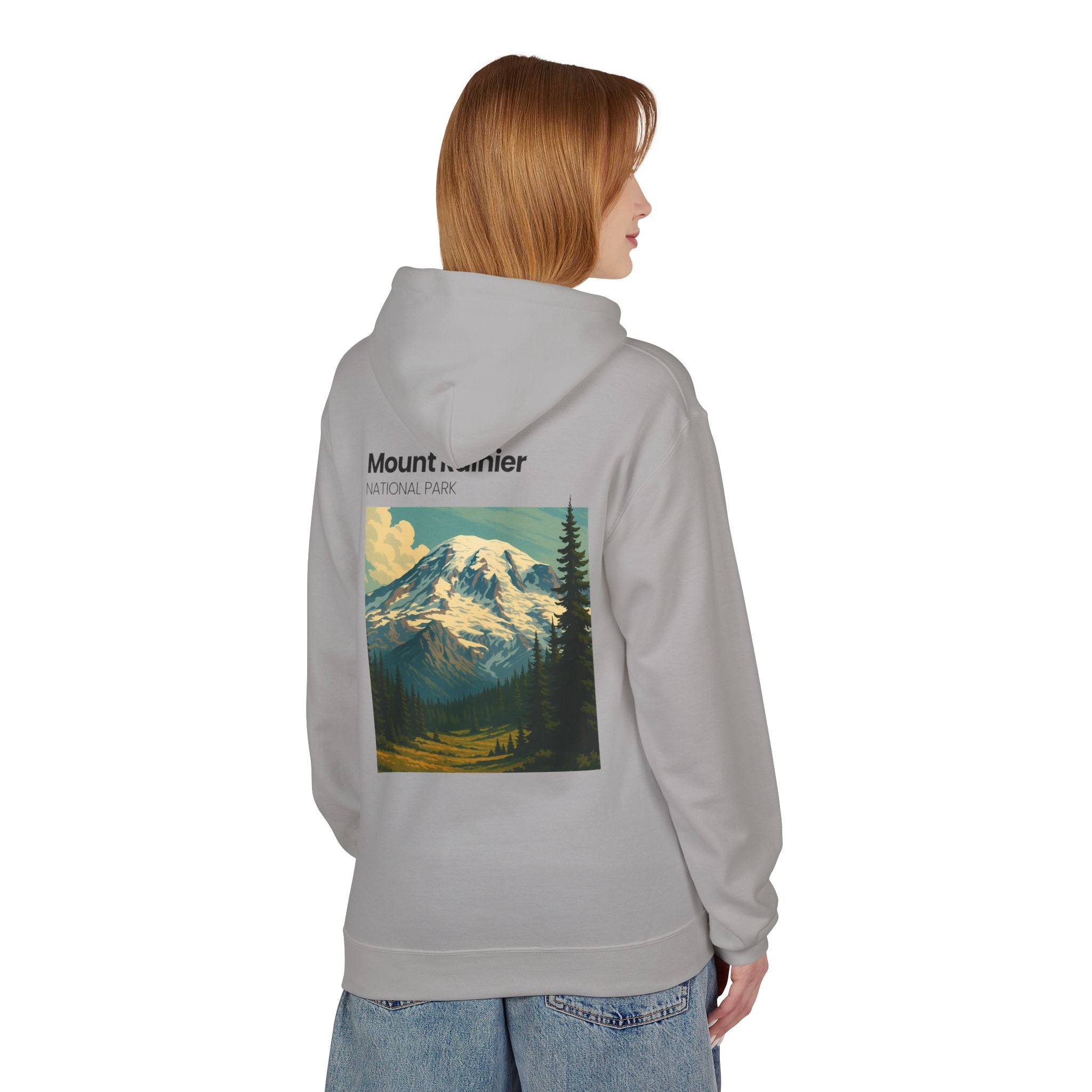 Mount Rainier National Park Hoodie | Vintage Landscape Mountain Design