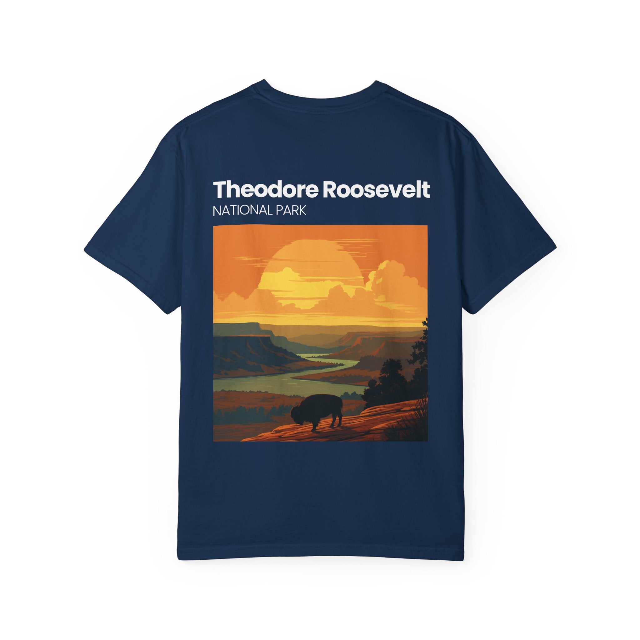 Theodore Roosevelt National Park Sunset T-shirt | Buffalo Landscape Tee