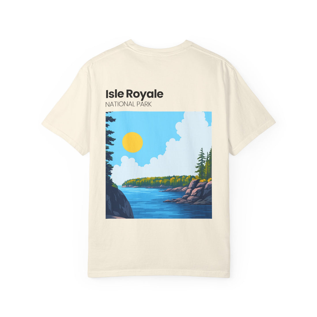 Isle Royale National Park Illustration T-shirt | Scenic Lake Sunrise Tee