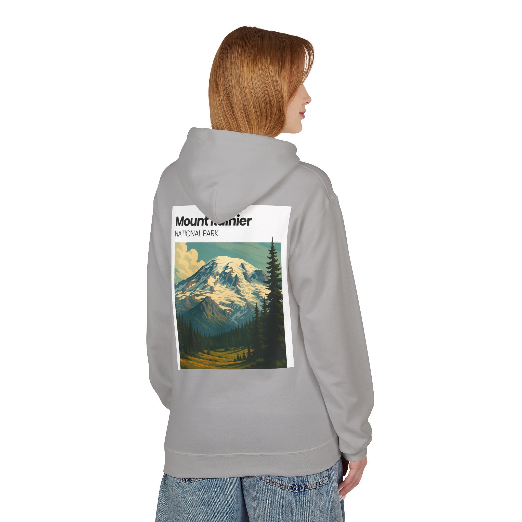 Mount Rainier National Park Hoodie | Vintage Landscape Mountain Design