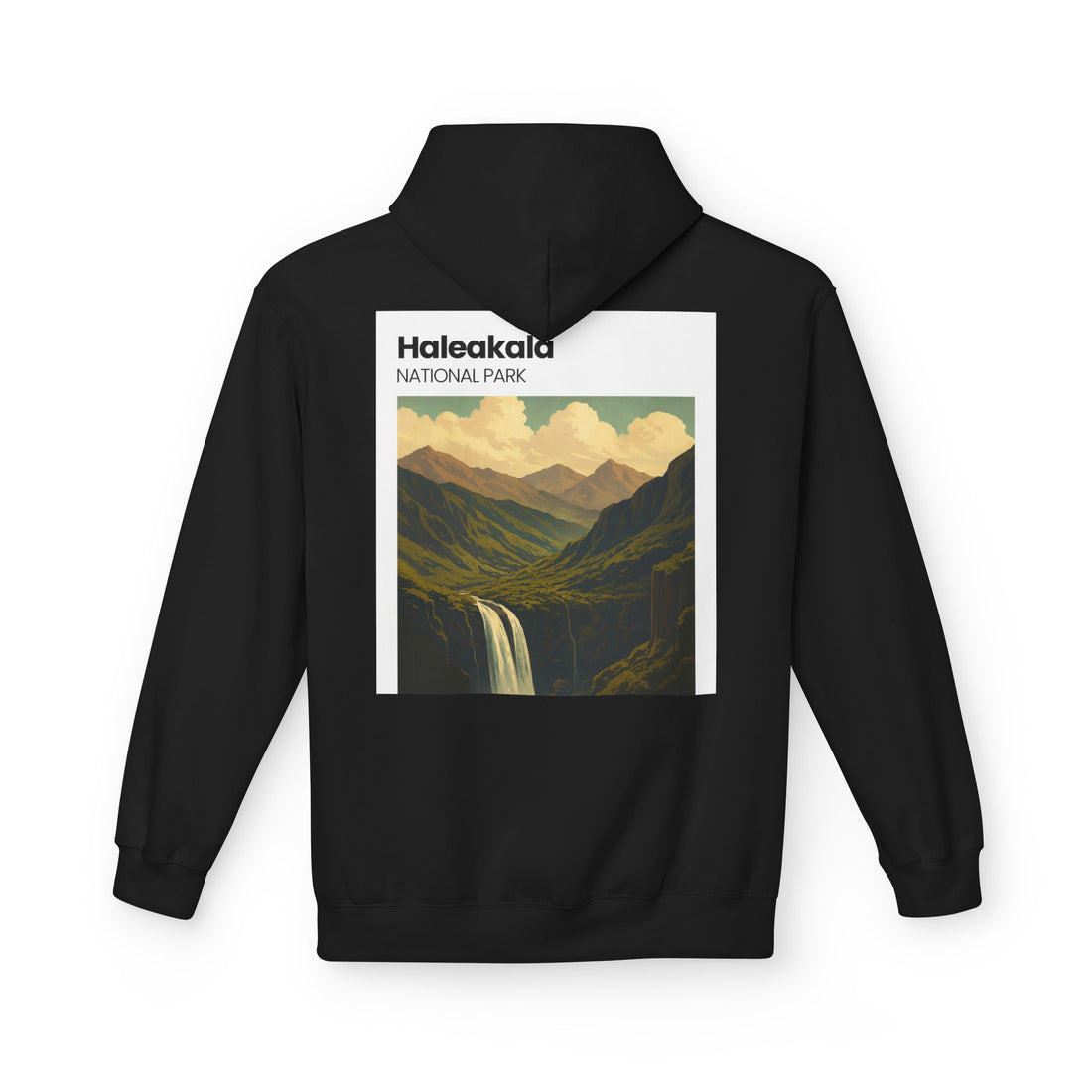 Haleakala National Park Landscape Hoodie | Vintage Mountain Waterfall