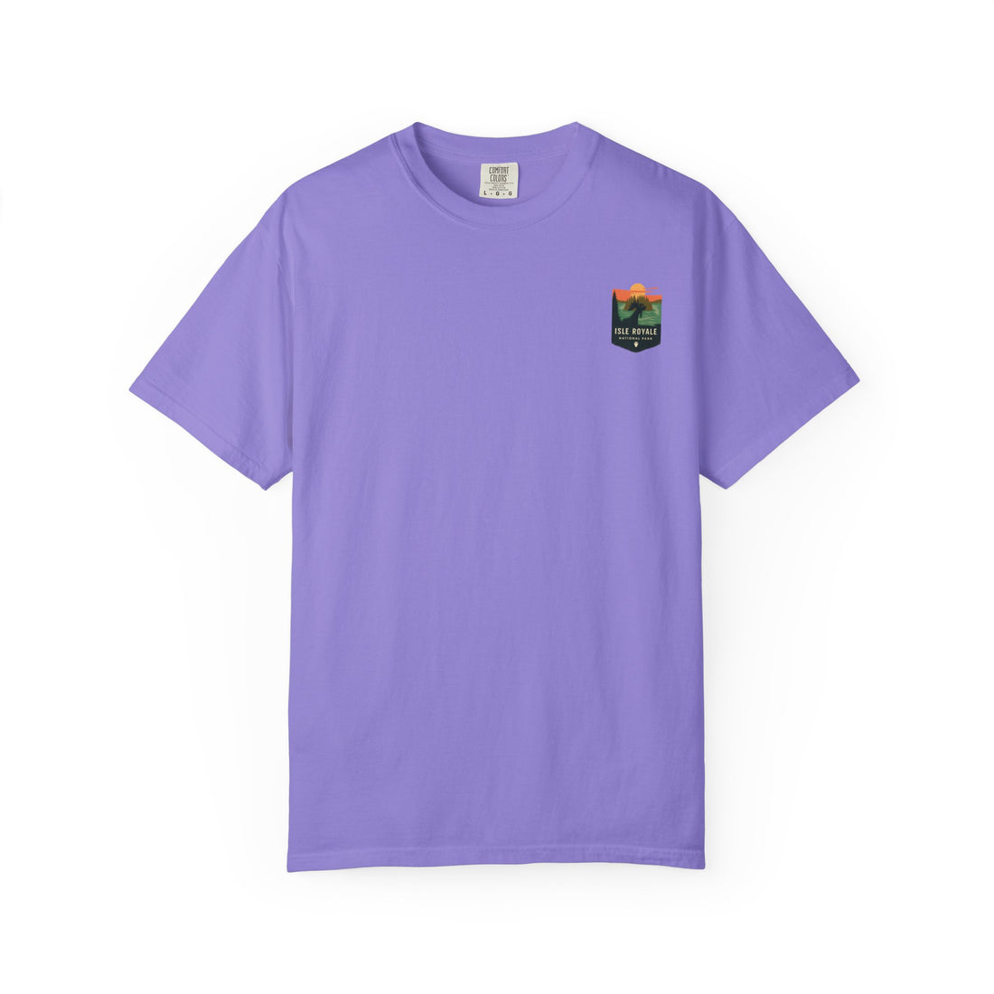 Isle Royale National Park Illustration T-shirt | Scenic Lake Sunrise Tee