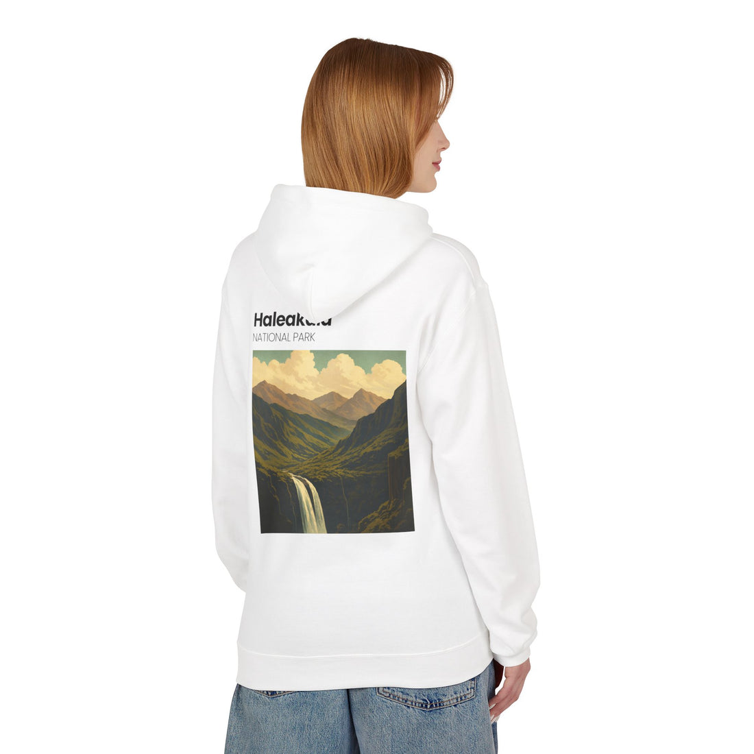 Haleakala National Park Landscape Hoodie | Vintage Mountain Waterfall