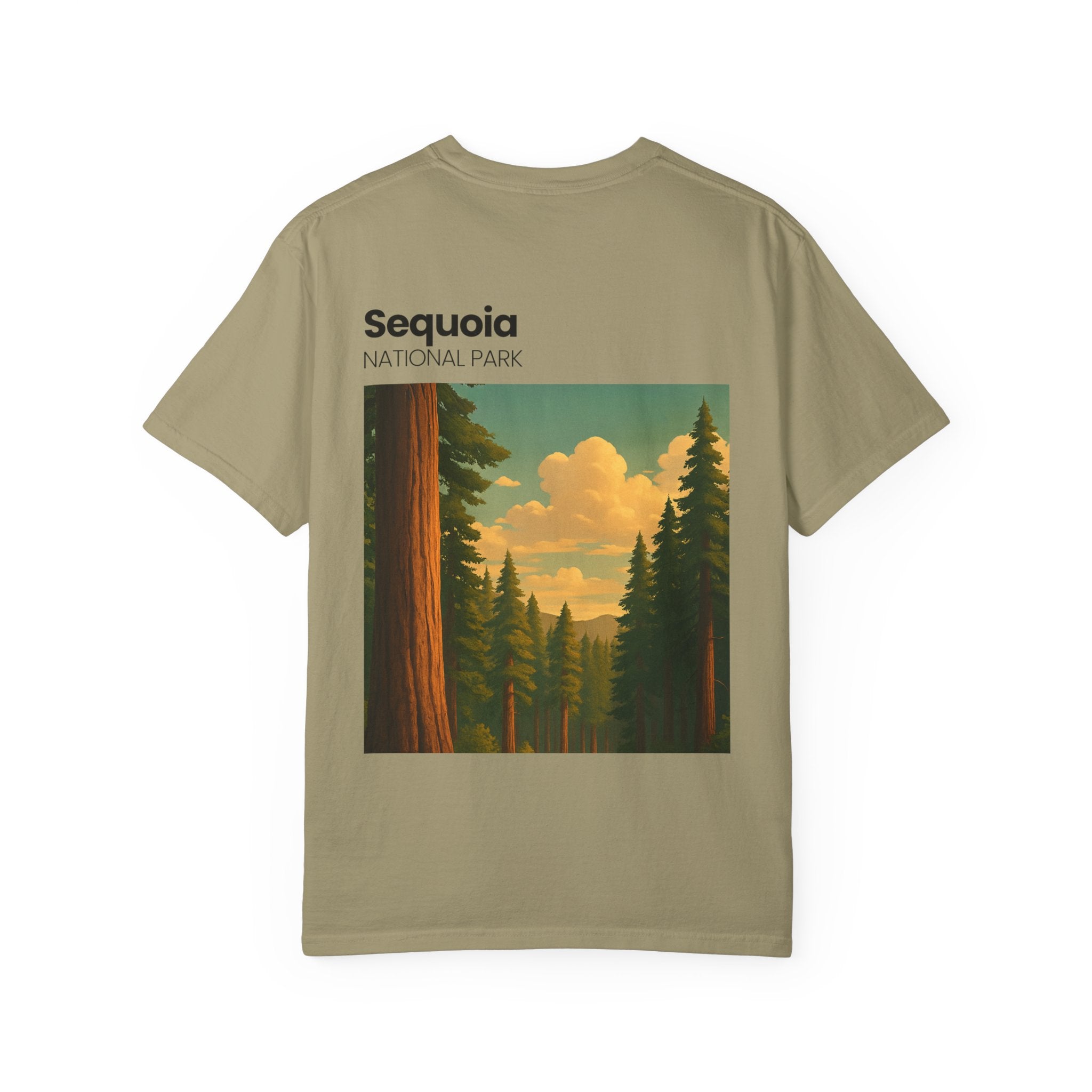 Sequoia National Park Poster Art T-Shirt | Vintage Forest Illustration