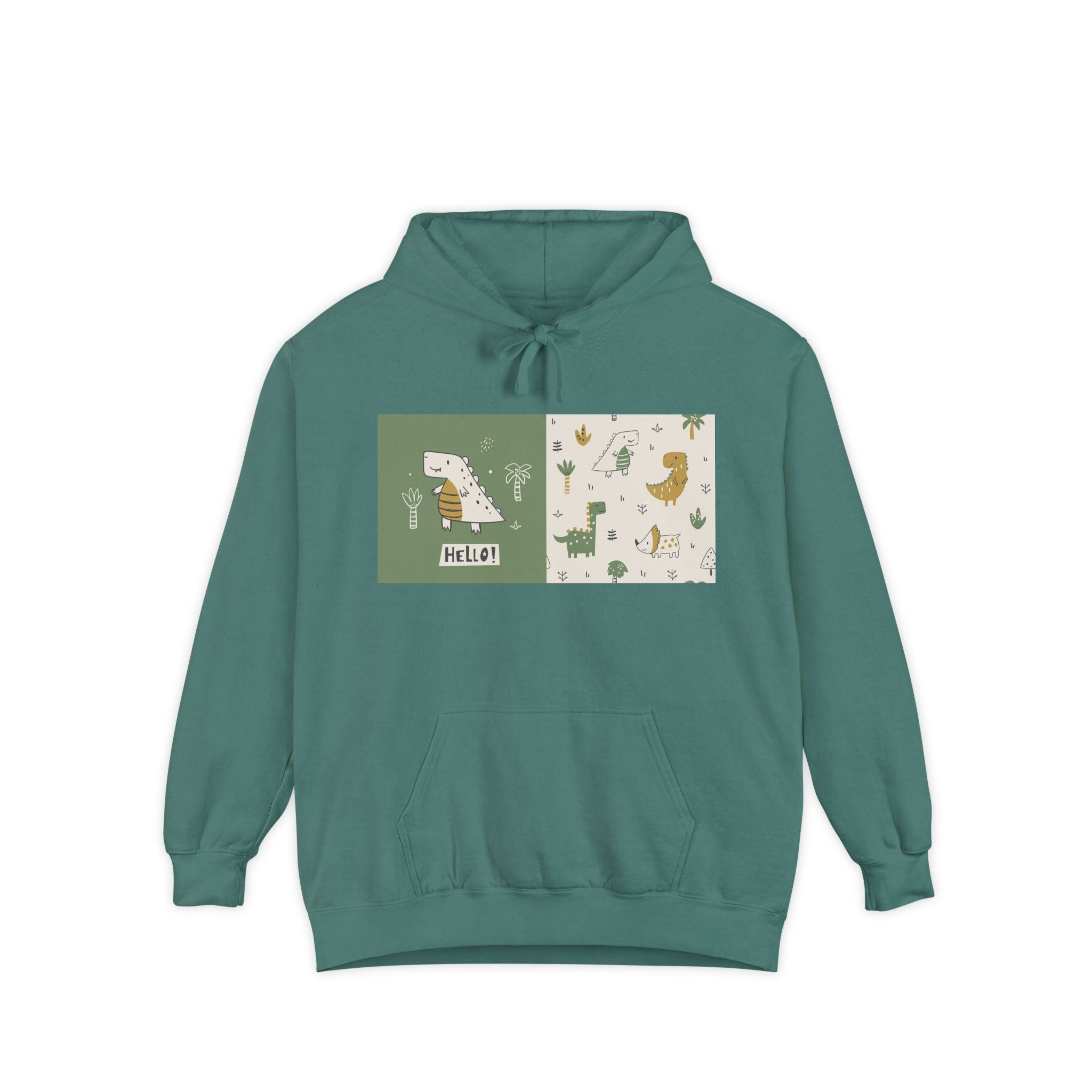 Whimsical Animal Design Hoodie - Cozy Unisex Garment-Dyed Apparel
