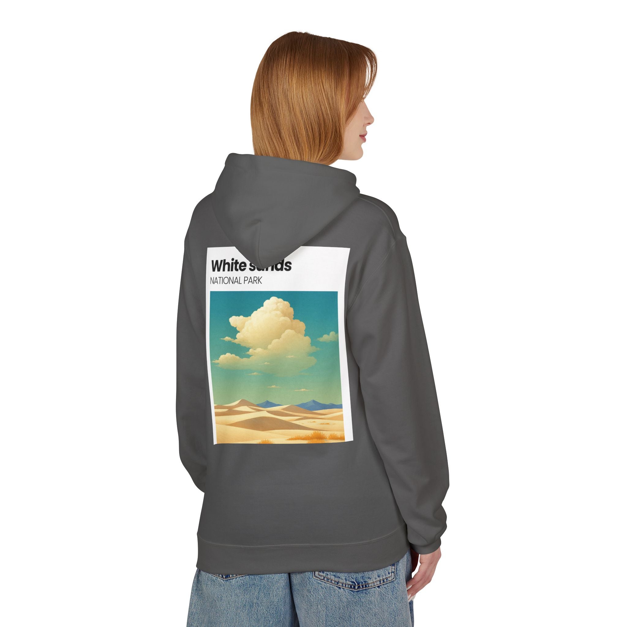 White Sands desert landscape Hoodie | National Park retro poster style