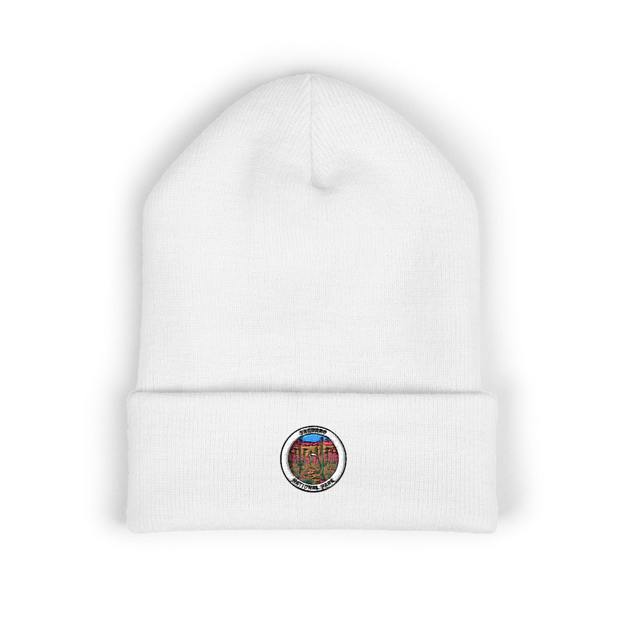 Vintage Floral Crest Beanie | Embroidered Cuffed Beanie