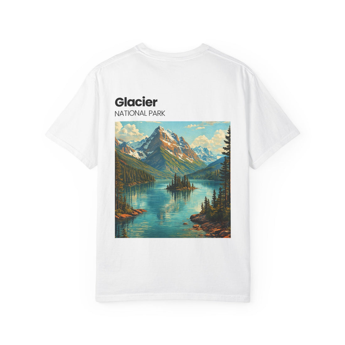 Glacier National Park Landscape T-shirt | Vintage Mountain Lake Tee