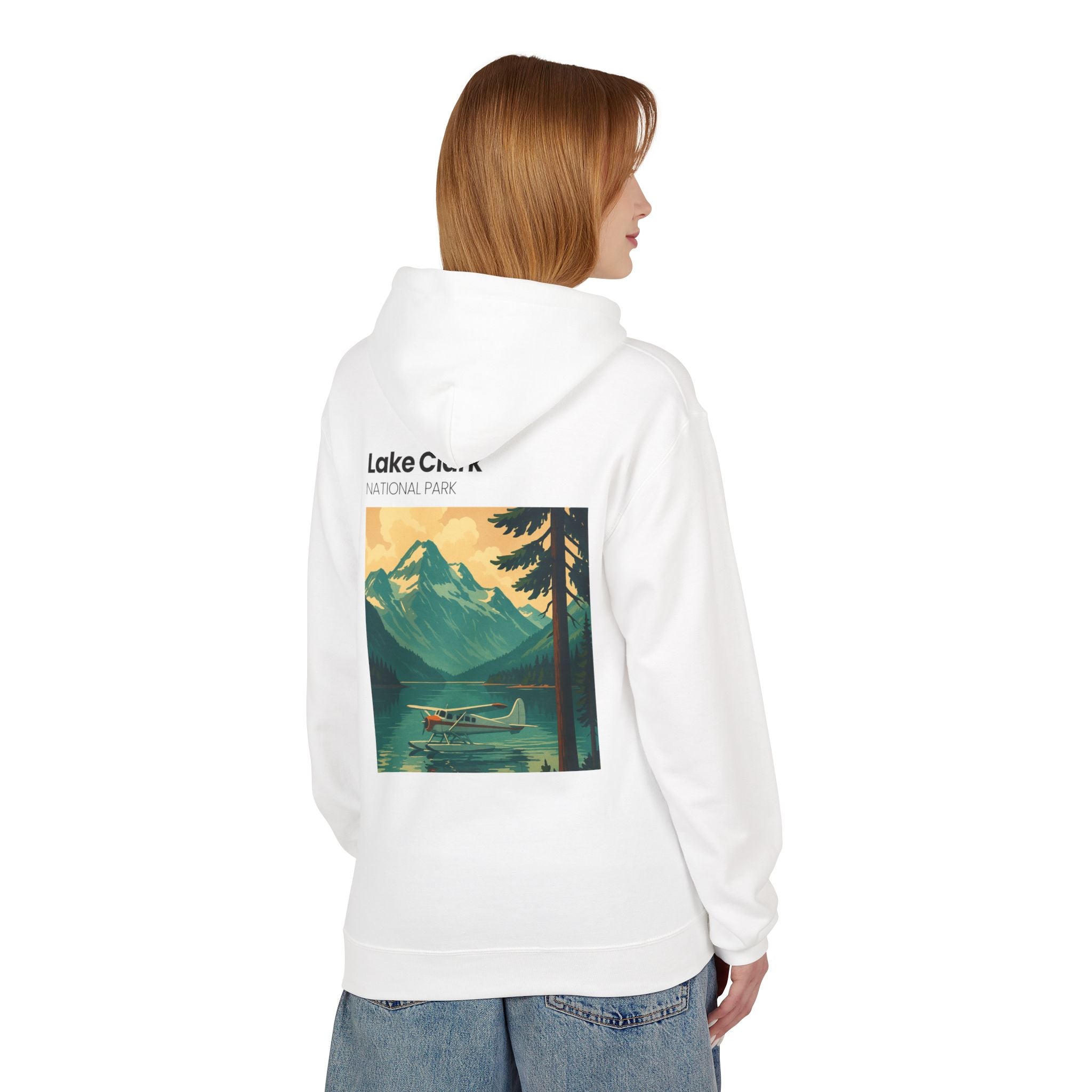 Lake Clark National Park vintage landscape Hoodie | Mountain Lake Seaplane