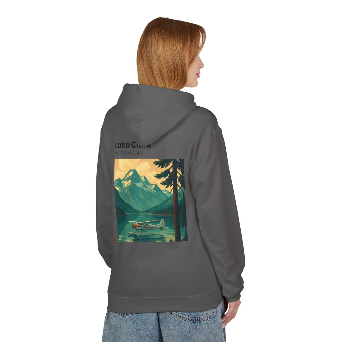 Lake Clark National Park vintage landscape Hoodie | Mountain Lake Seaplane