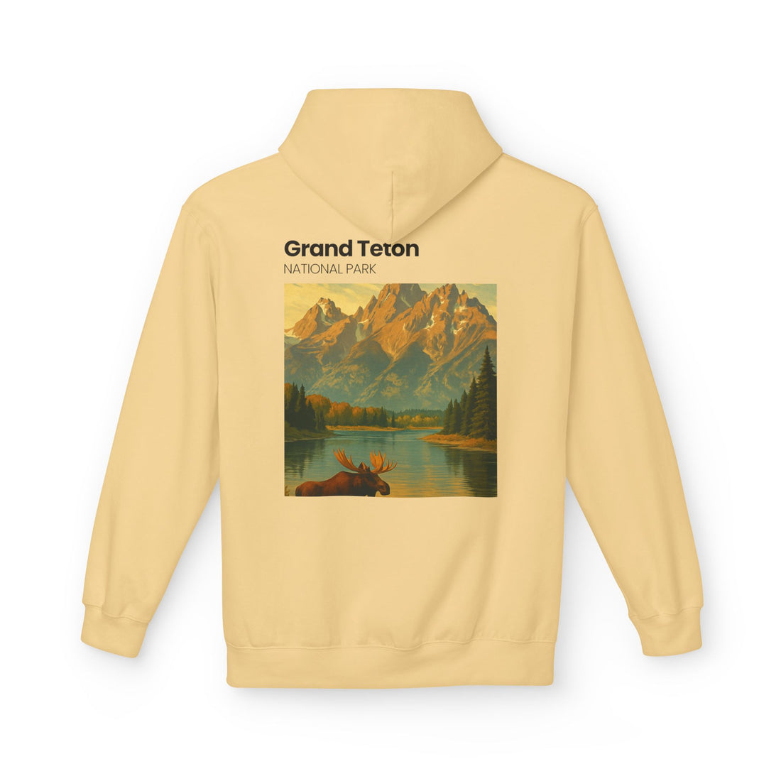 Grand Teton National Park scenic print Hoodie | Moose Lake mountain landscape