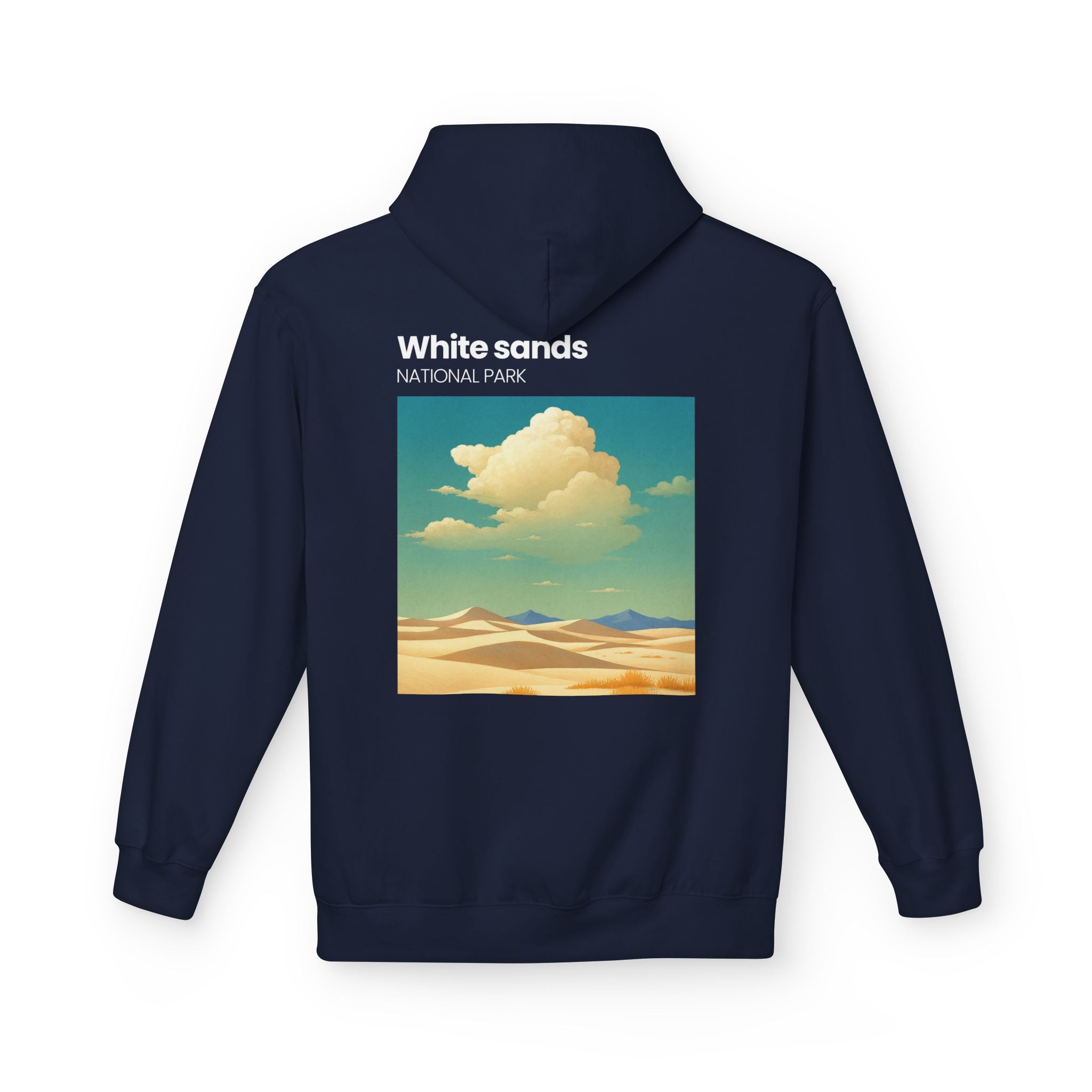 White Sands desert landscape Hoodie | National Park retro poster style