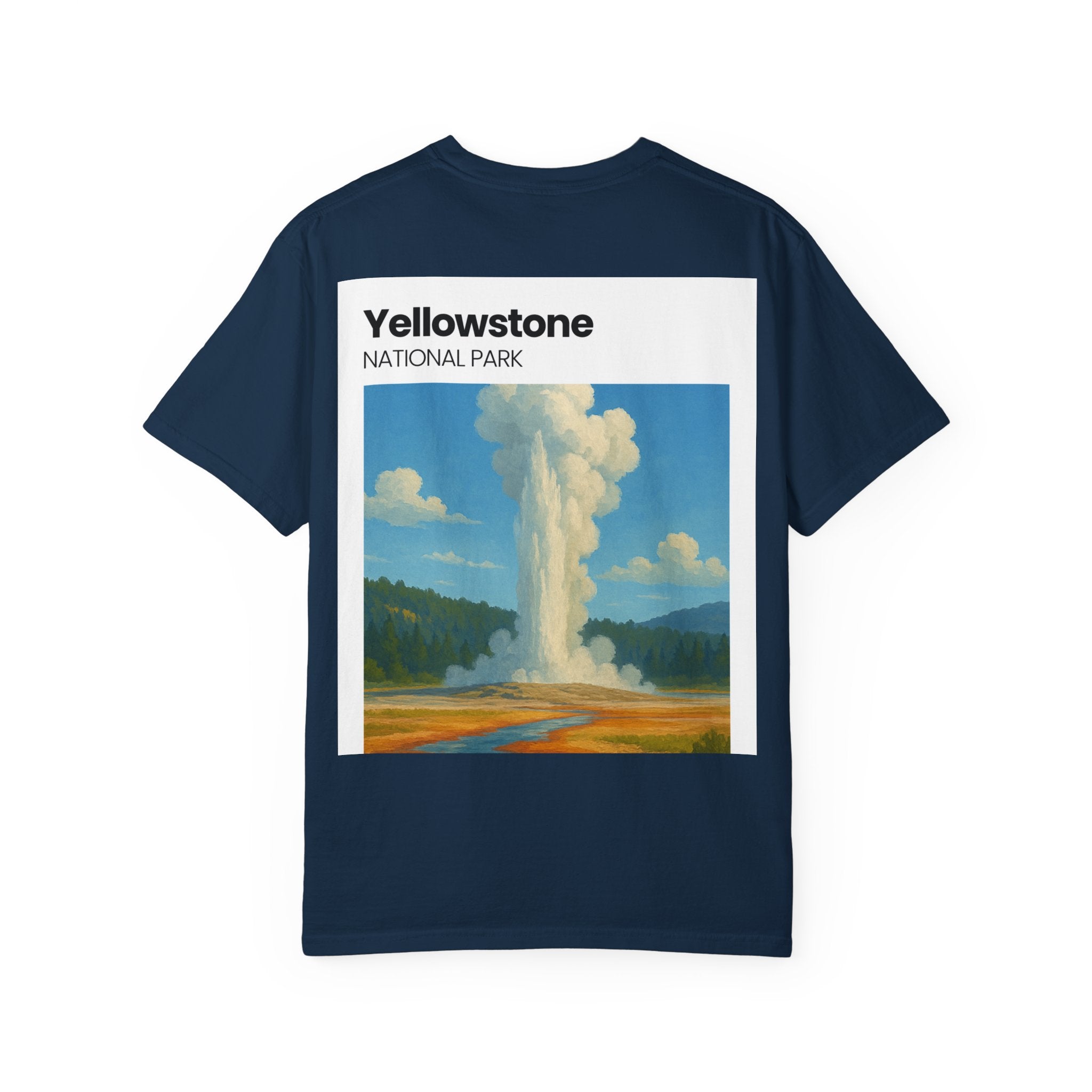 Yellowstone Geyser Illustration T-shirt | National Park Poster Tee