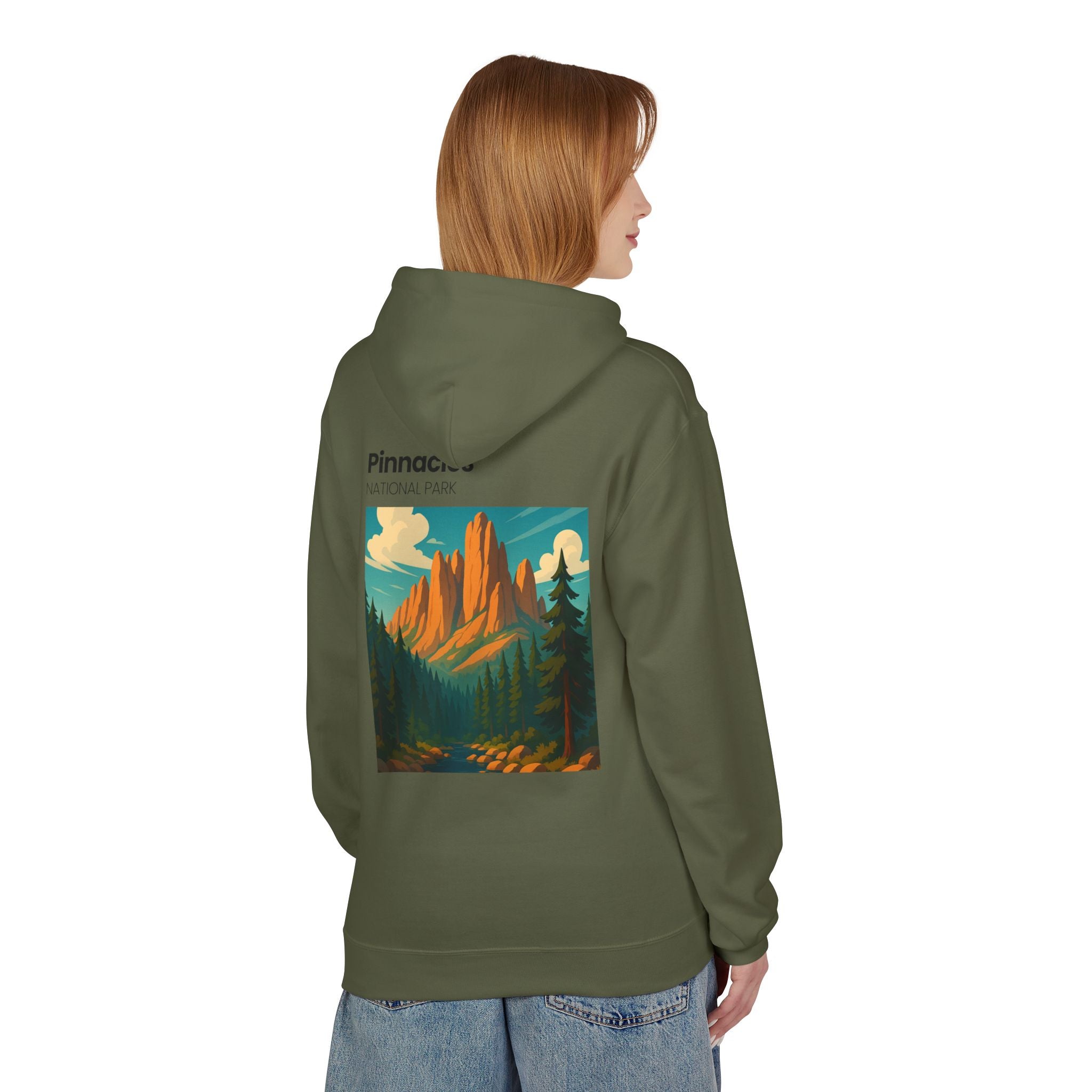 Pinnacles National Park vintage poster Hoodie | Mountain landscape camp retro