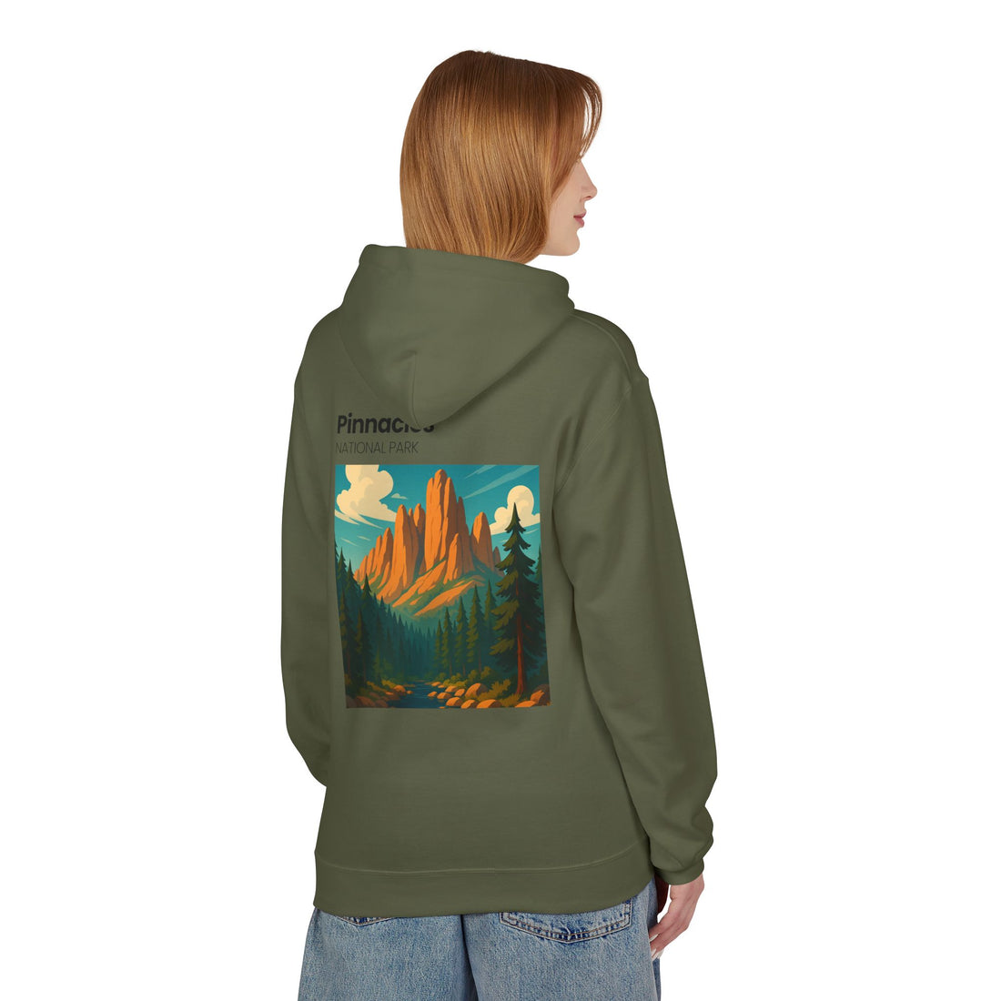 Pinnacles National Park vintage poster Hoodie | Mountain landscape camp retro