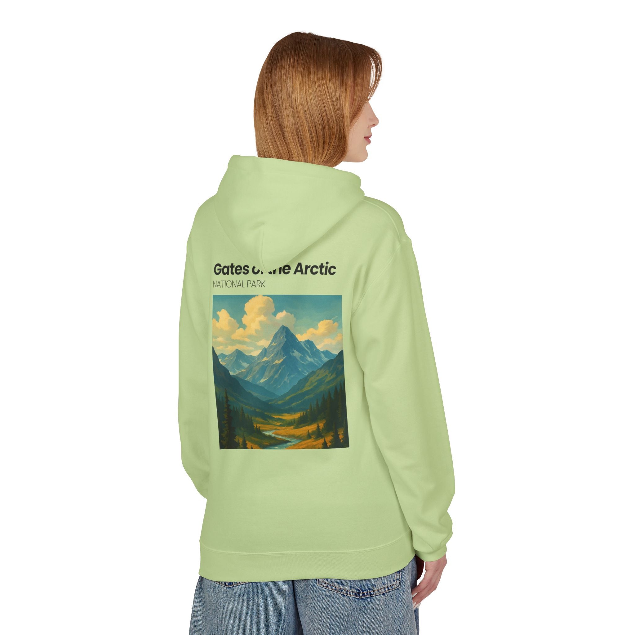 Gates of the Arctic National Park Hoodie | Mountain Landscape Retro Poster