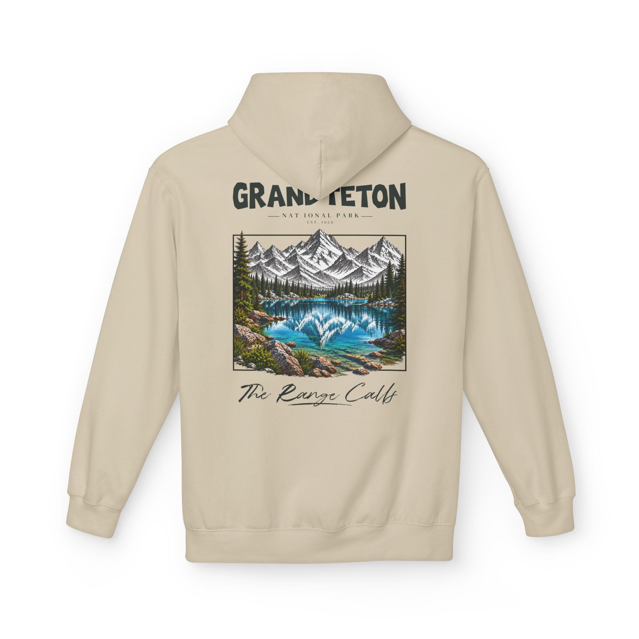 Grand Teton National Park Lake Reflection Graphic Hoodie
