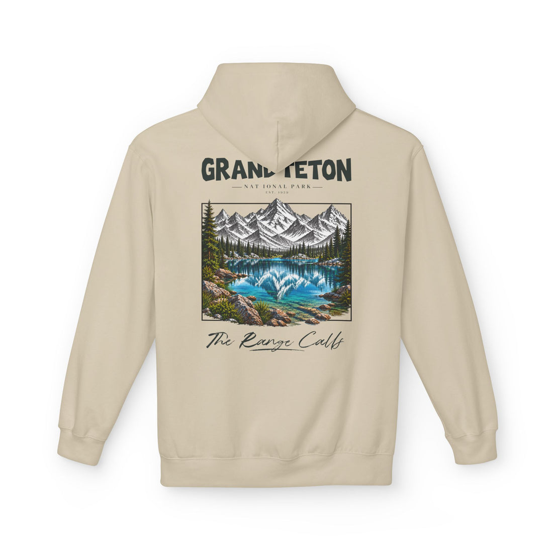 Grand Teton National Park Lake Reflection Graphic Hoodie
