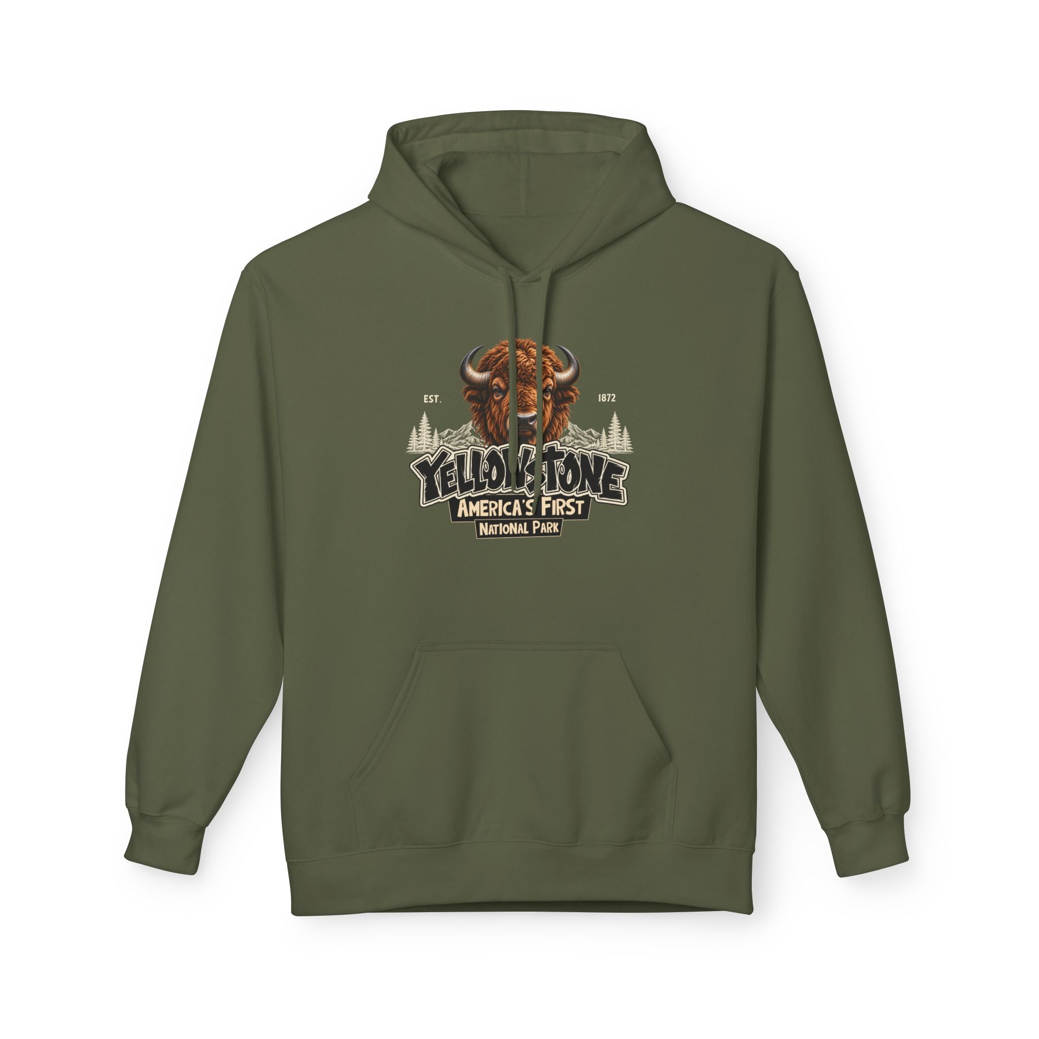 Yellowstone Bison – Where the Wild Still Roams Hoodie Model1
