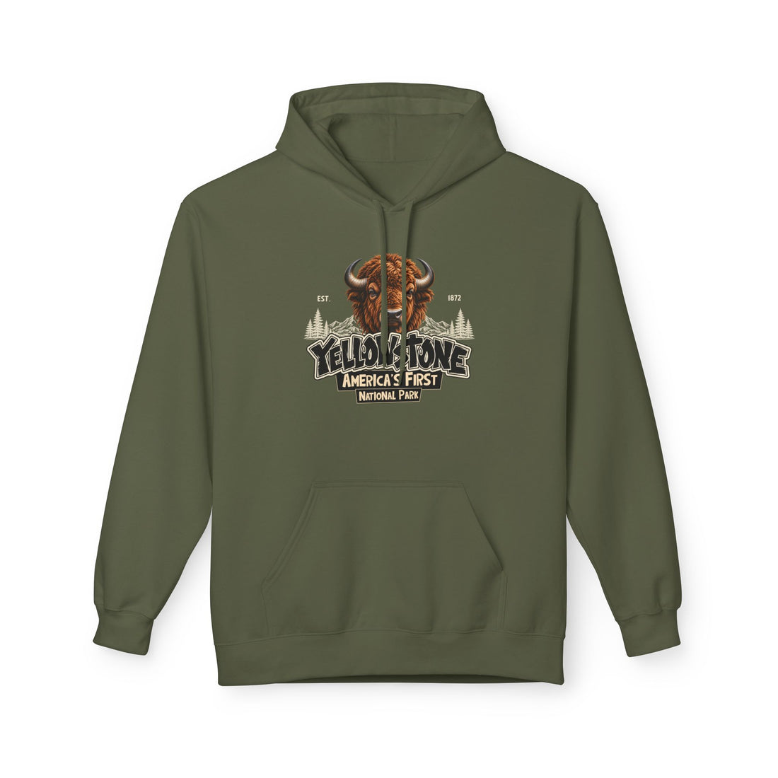 Yellowstone Bison – Where the Wild Still Roams Hoodie Model1