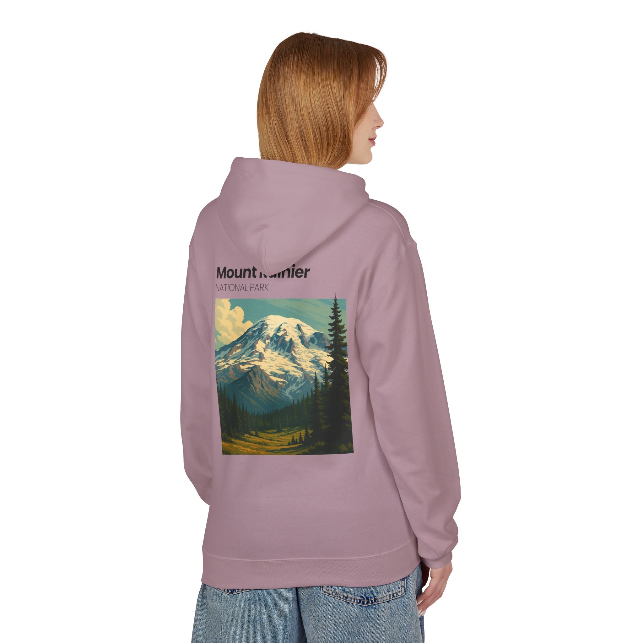 Mount Rainier National Park Hoodie | Vintage Landscape Mountain Design