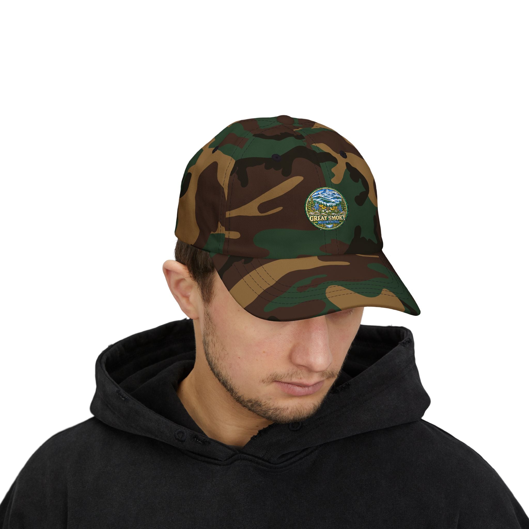 Great Smoky Mountains Wildflowers Round Logo Classic Dad Cap
