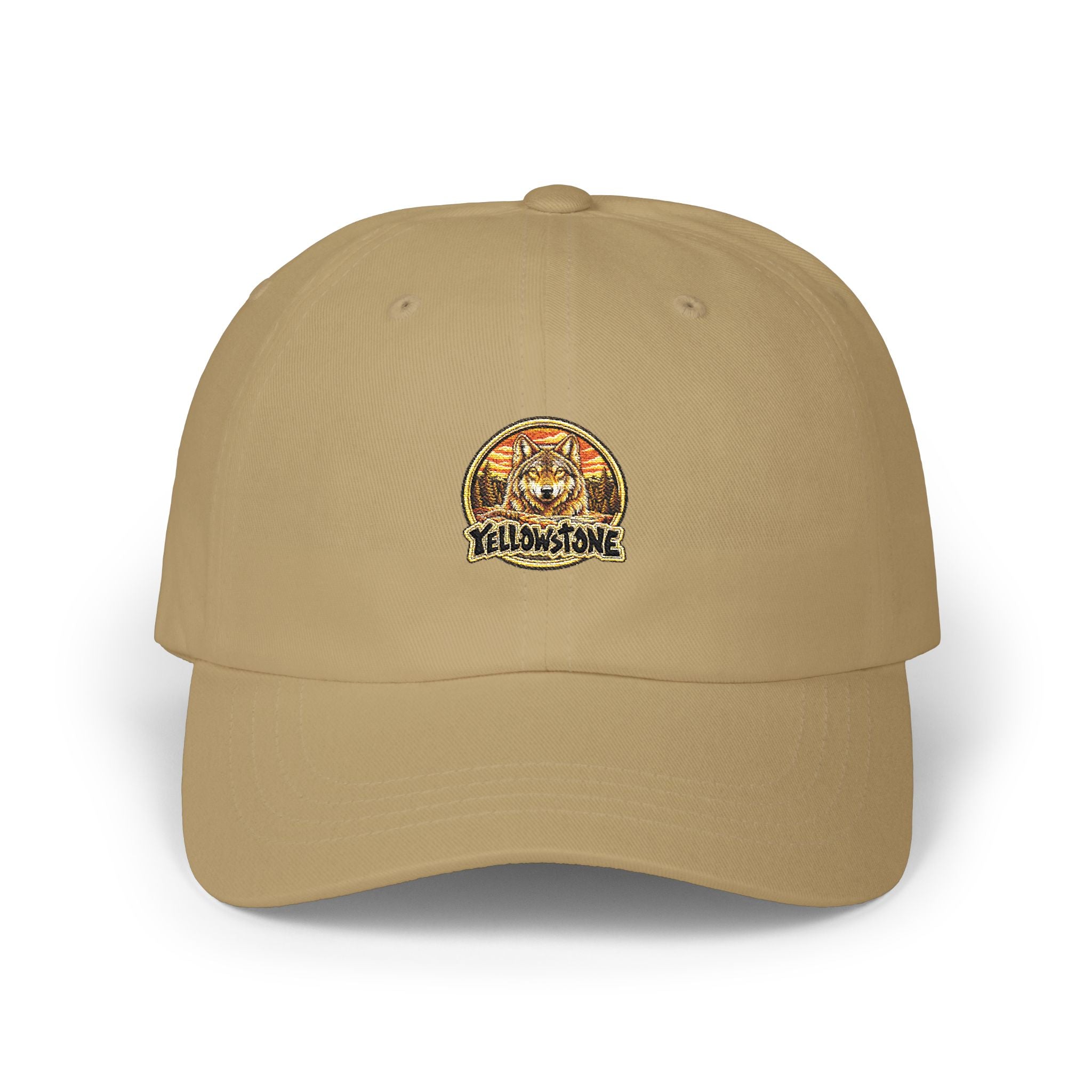 Yellowstone National Park Wolf Round Logo Dad Hat