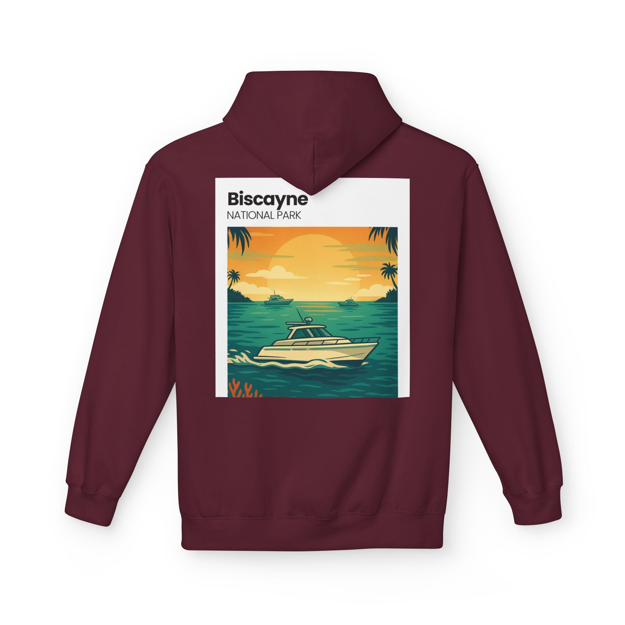 Biscayne National Park Boat Sunset Hoodie | Nautical Tropical Graphic