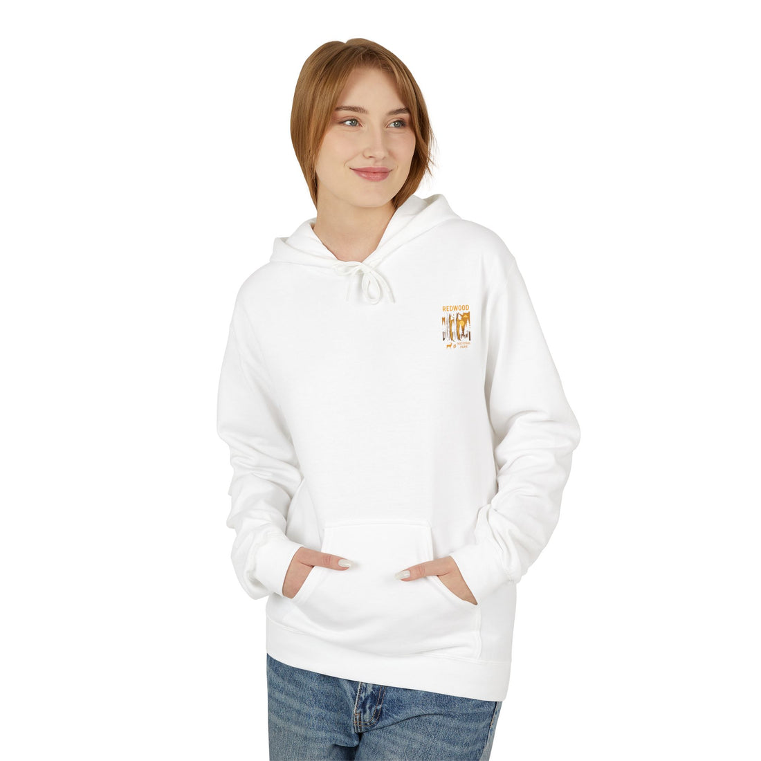 Redwood National Park vintage landscape Hoodie | forest waterfall retro travel art