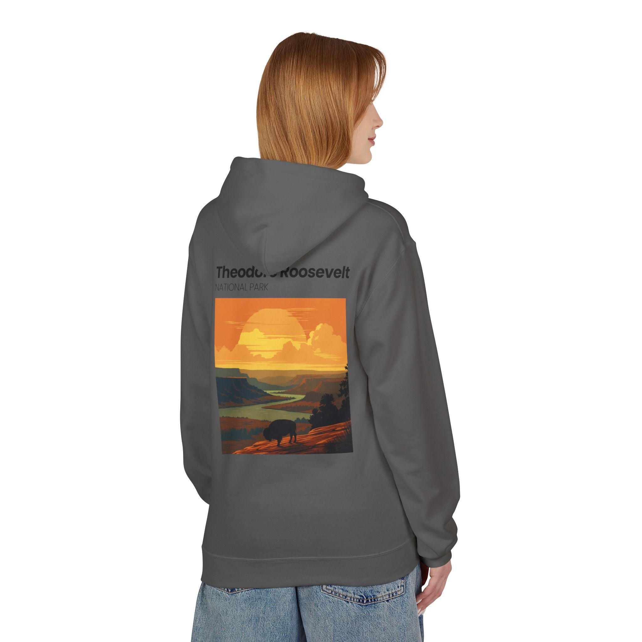 Theodore Roosevelt National Park Hoodie | Vintage Sunset Landscape