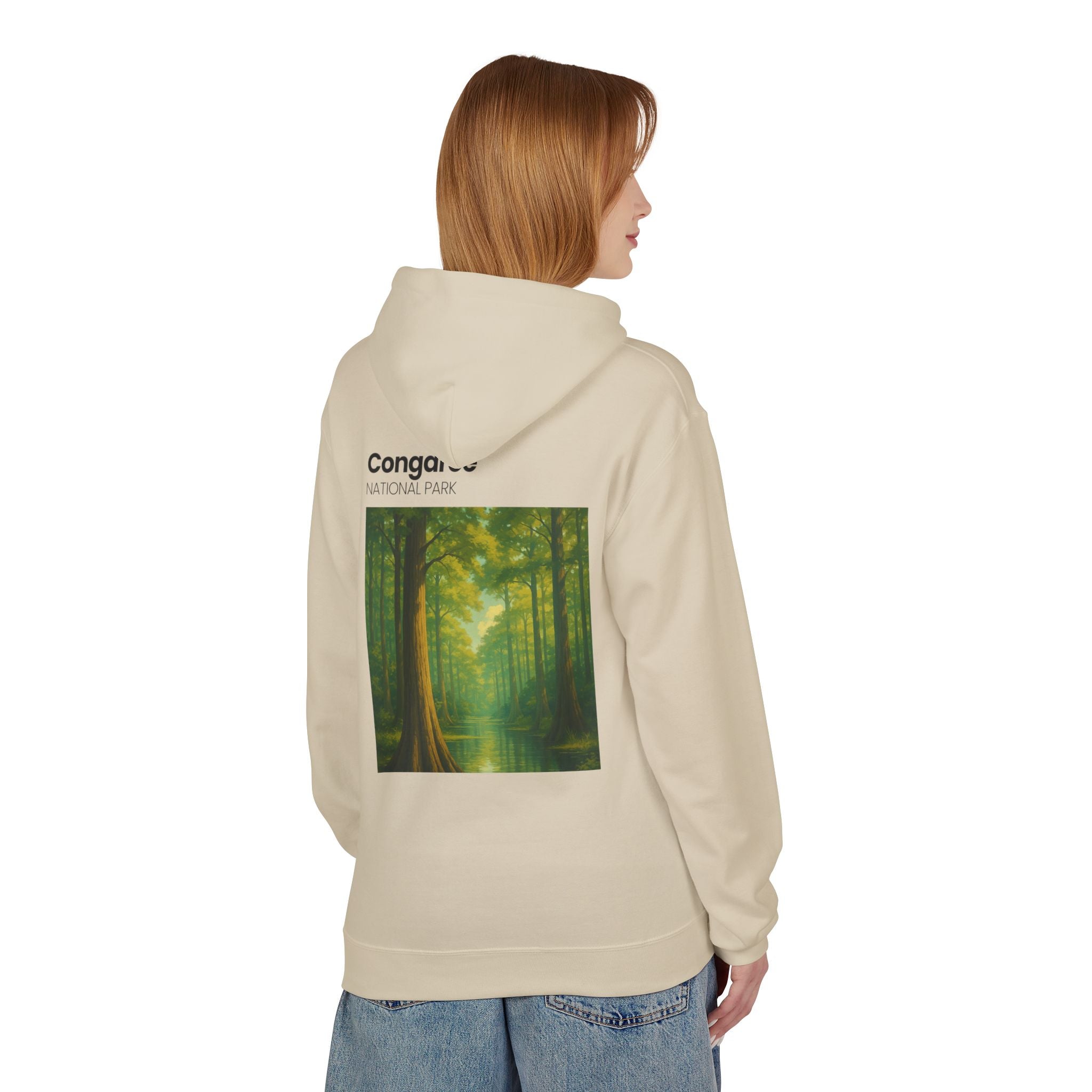 Congaree National Park Forest Scene Hoodie | Scenic Tree Landscape Pullover