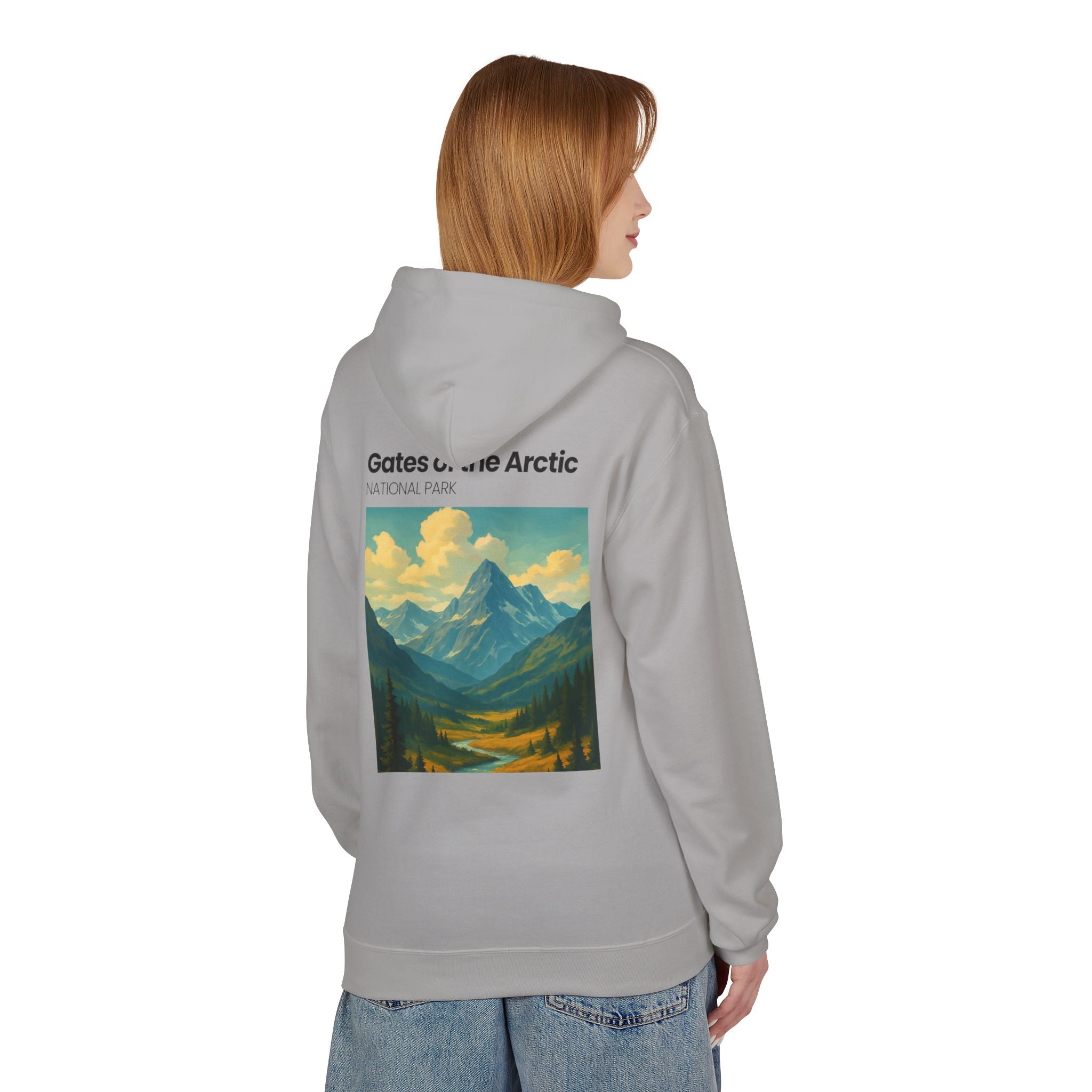 Gates of the Arctic National Park Hoodie | Mountain Landscape Retro Poster