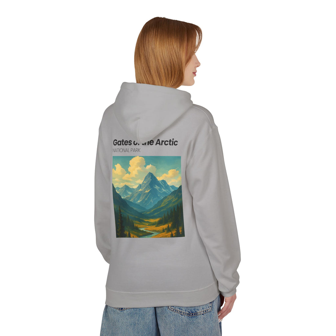 Gates of the Arctic National Park Hoodie | Mountain Landscape Retro Poster