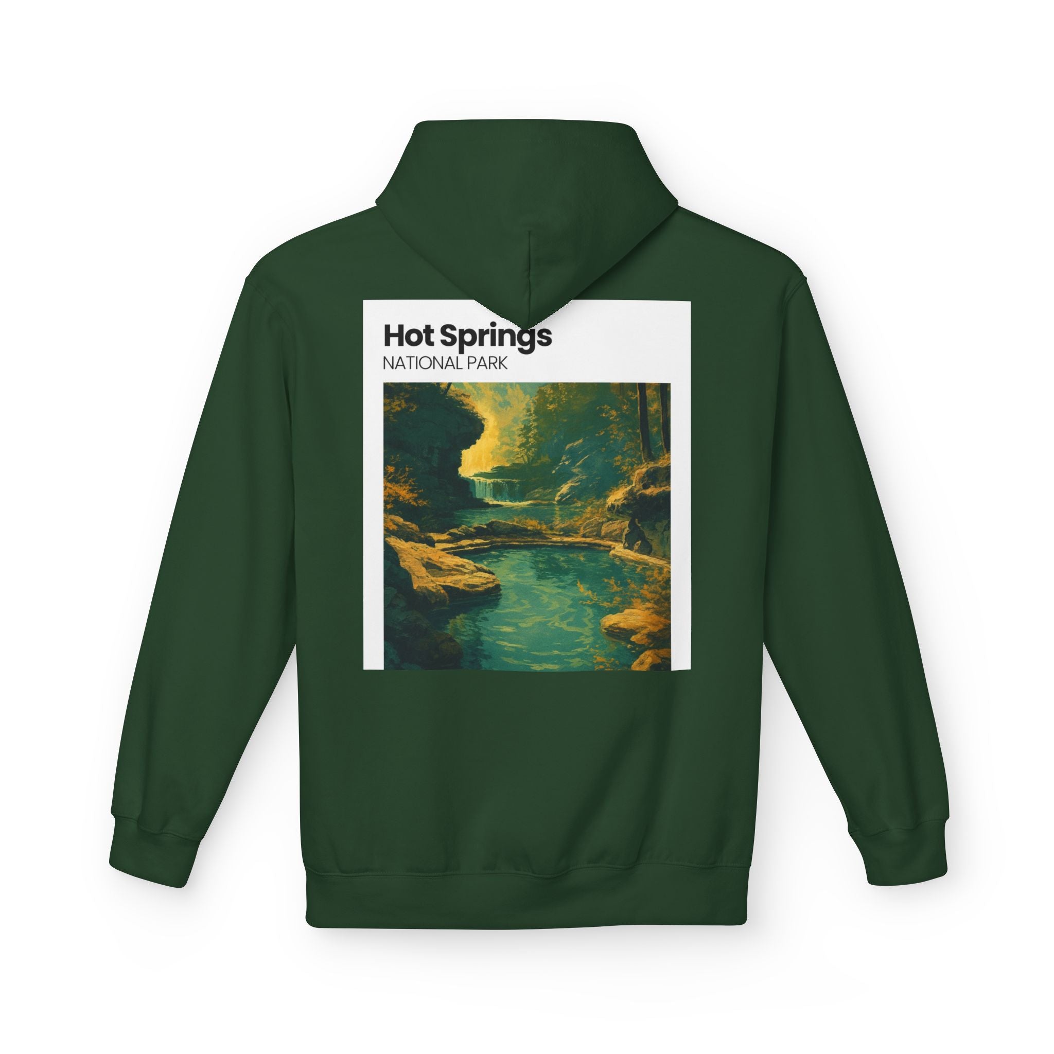 Hot Springs National Park Hoodie | Scenic Thermal Pool Illustration