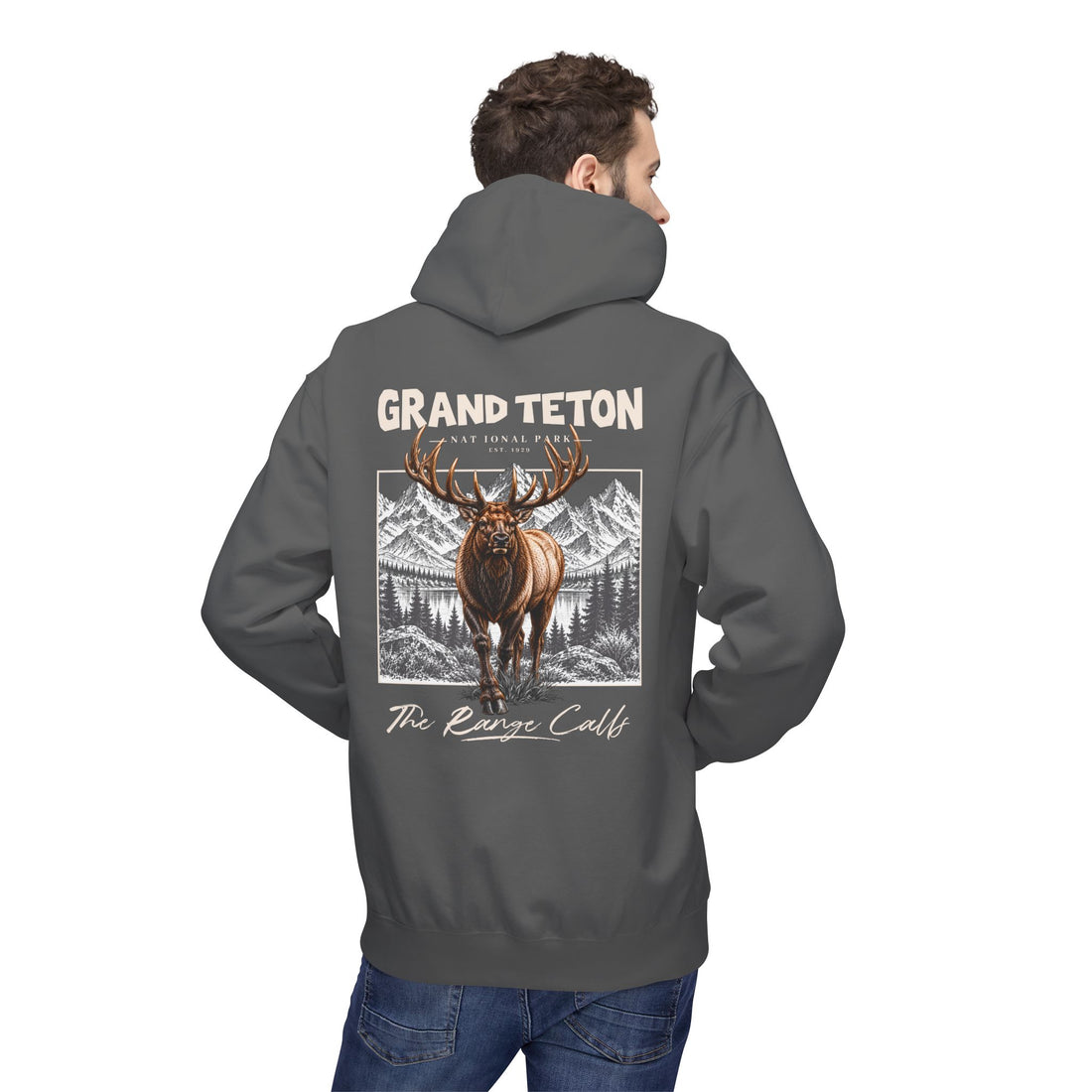 Grand Teton National Park Elk Graphic Hoodie
