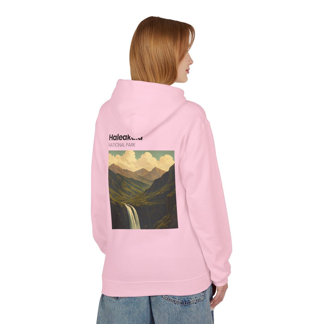 Haleakala National Park Landscape Hoodie | Vintage Mountain Waterfall