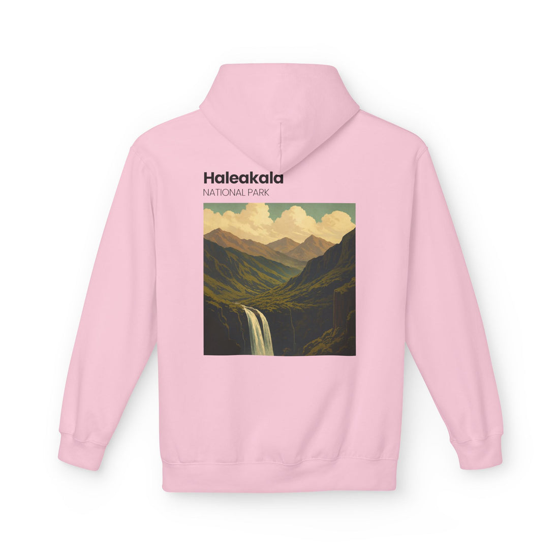 Haleakala National Park Landscape Hoodie | Vintage Mountain Waterfall