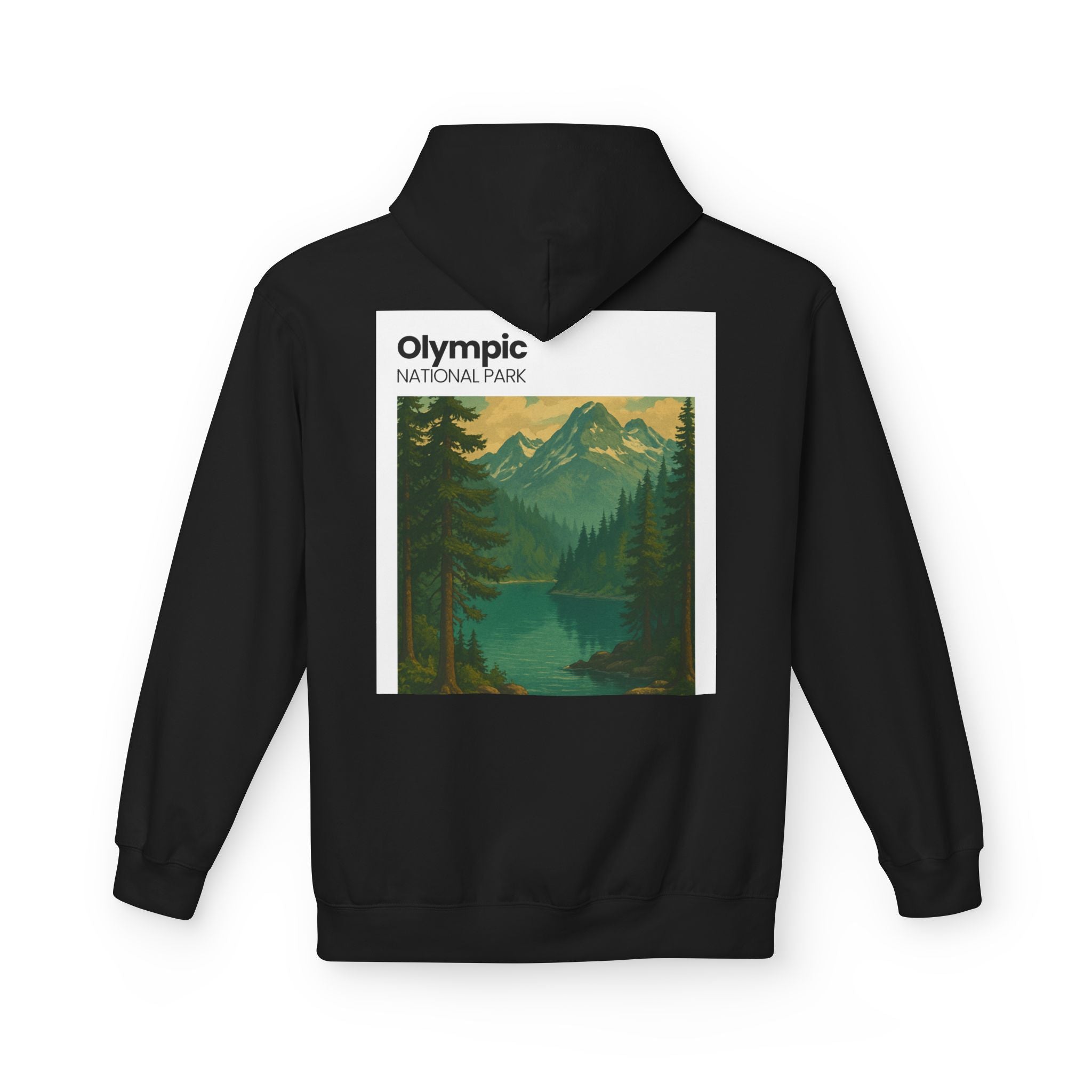 Olympic National Park landscape Hoodie | Mountain Lake Scenic Apparel